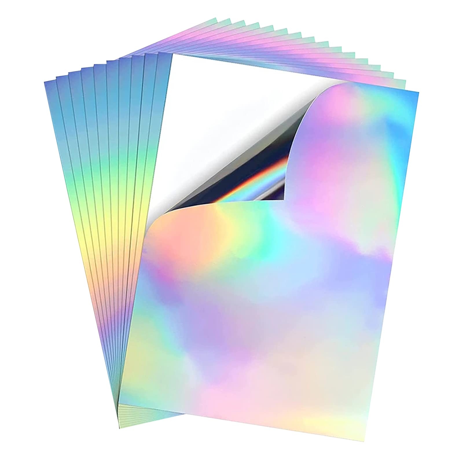 10 Sheets A4 Holographic Sticker Paper Printable Vinyl Quick Dry Waterproof Rainbow Vinyl Paper For Inkjet And Laser Printers Amazon de Stationery Office Supplies
