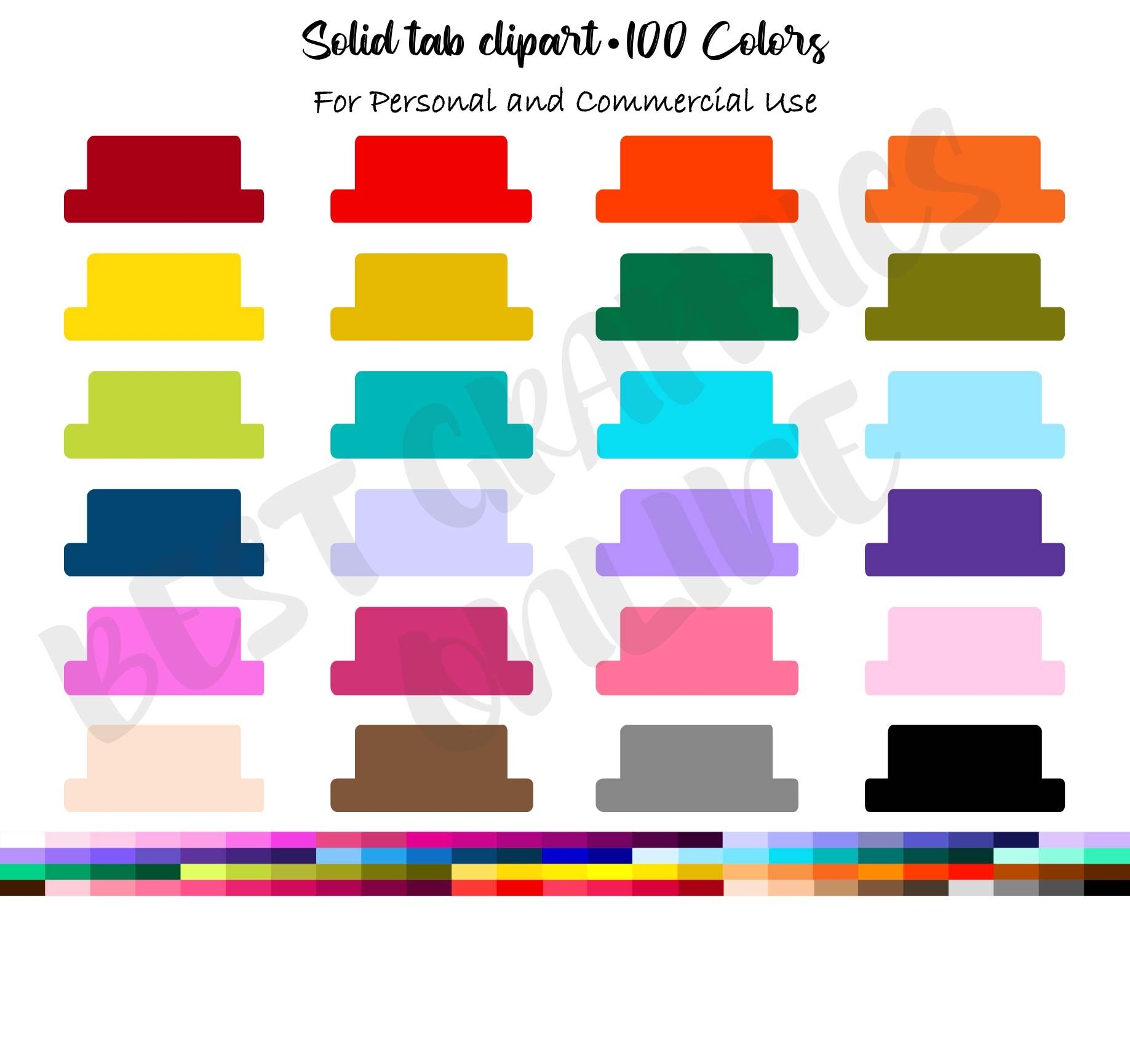 100 Tabs Clipart Tabs Printable Planner Stickers By Best Graphics Online TheHungryJPEG