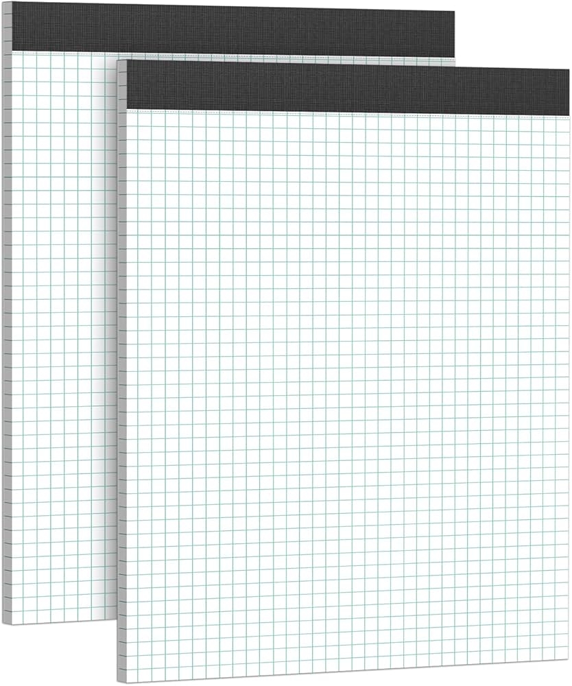 Amazon AILZFEI Graph Paper Notebook 8 5 X 11 Grid Paper Pad Quad Ruled 2 Pack 30 Sheets Per Pad White 4x4 4 Squares Per Inch Easy Tear Perforations 8 5 x11 Quad Ruled Grid