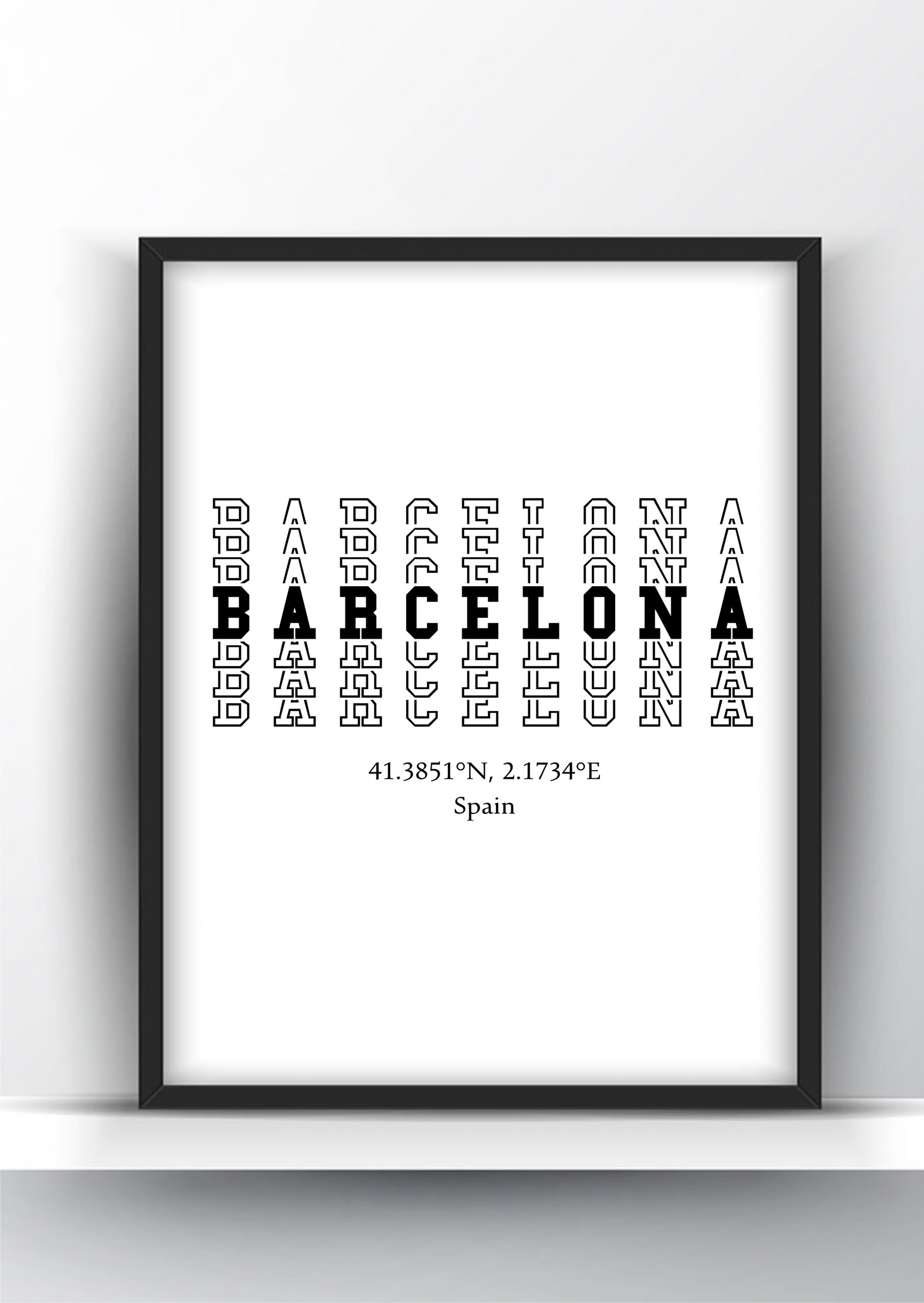 Barcelona Typography Printable Wall Art And Poster Shark Printables