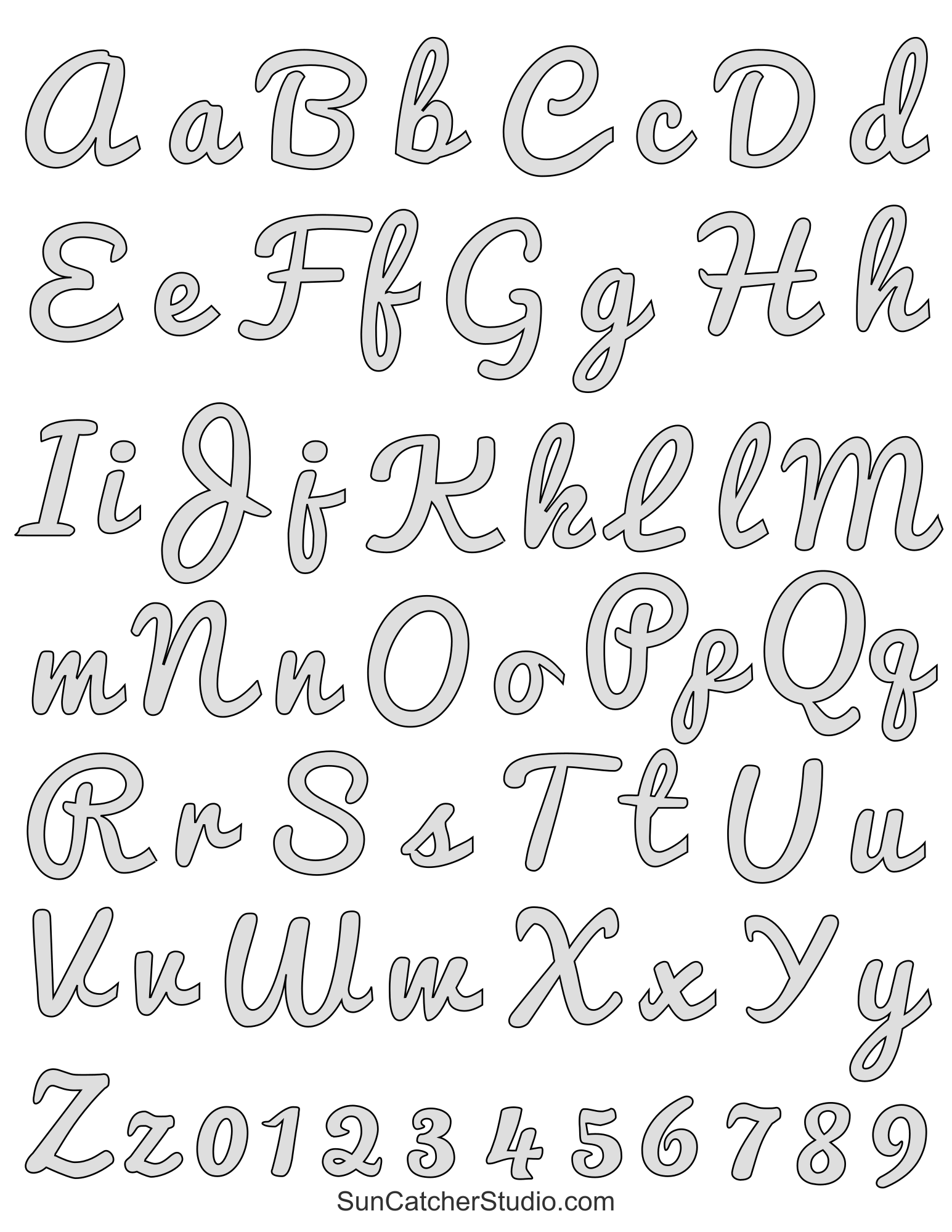Printable Calligraphy Stencils