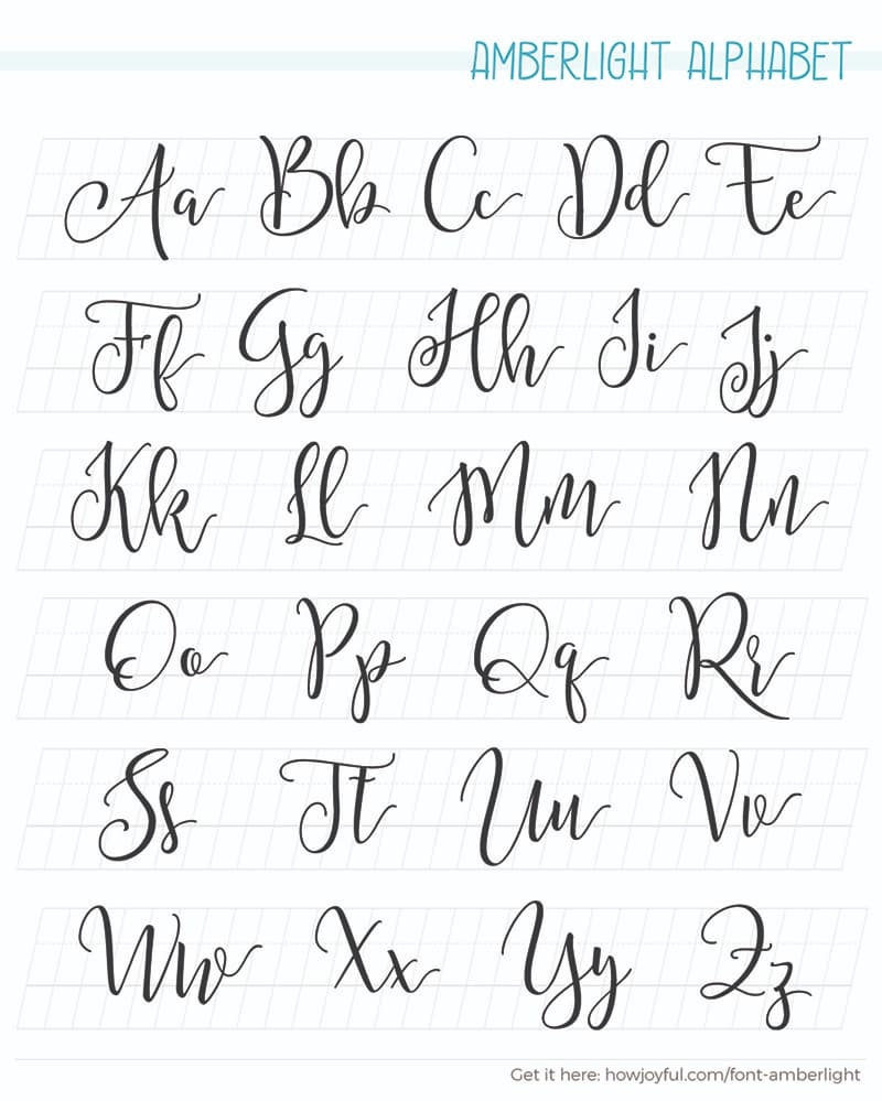 Calligraphy Alphabet Examples FREE WORKSHEETS