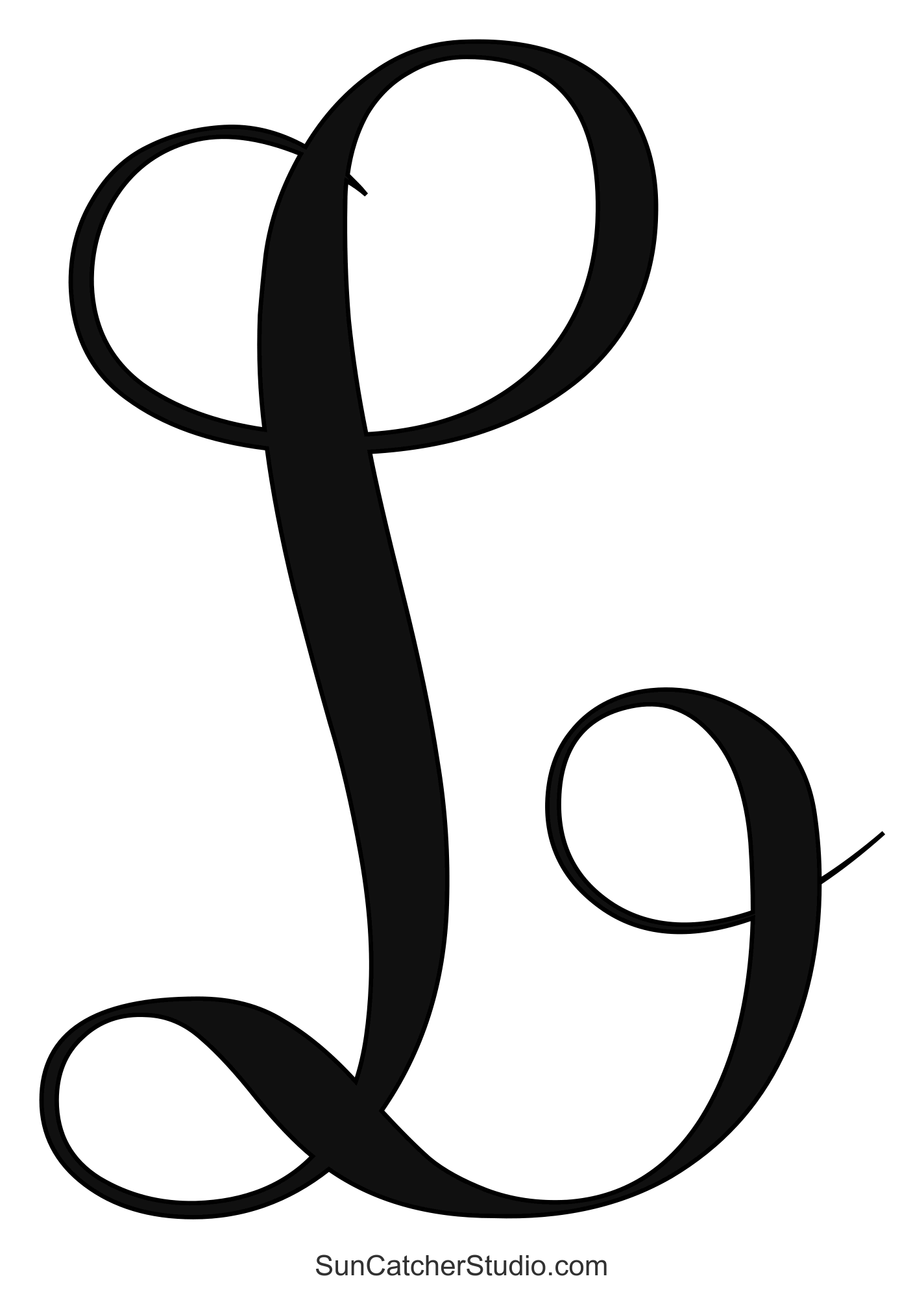 Calligraphy Alphabet Letters Printable Monogram Font Free Printables Monograms Design Tools Patterns DIY Projects