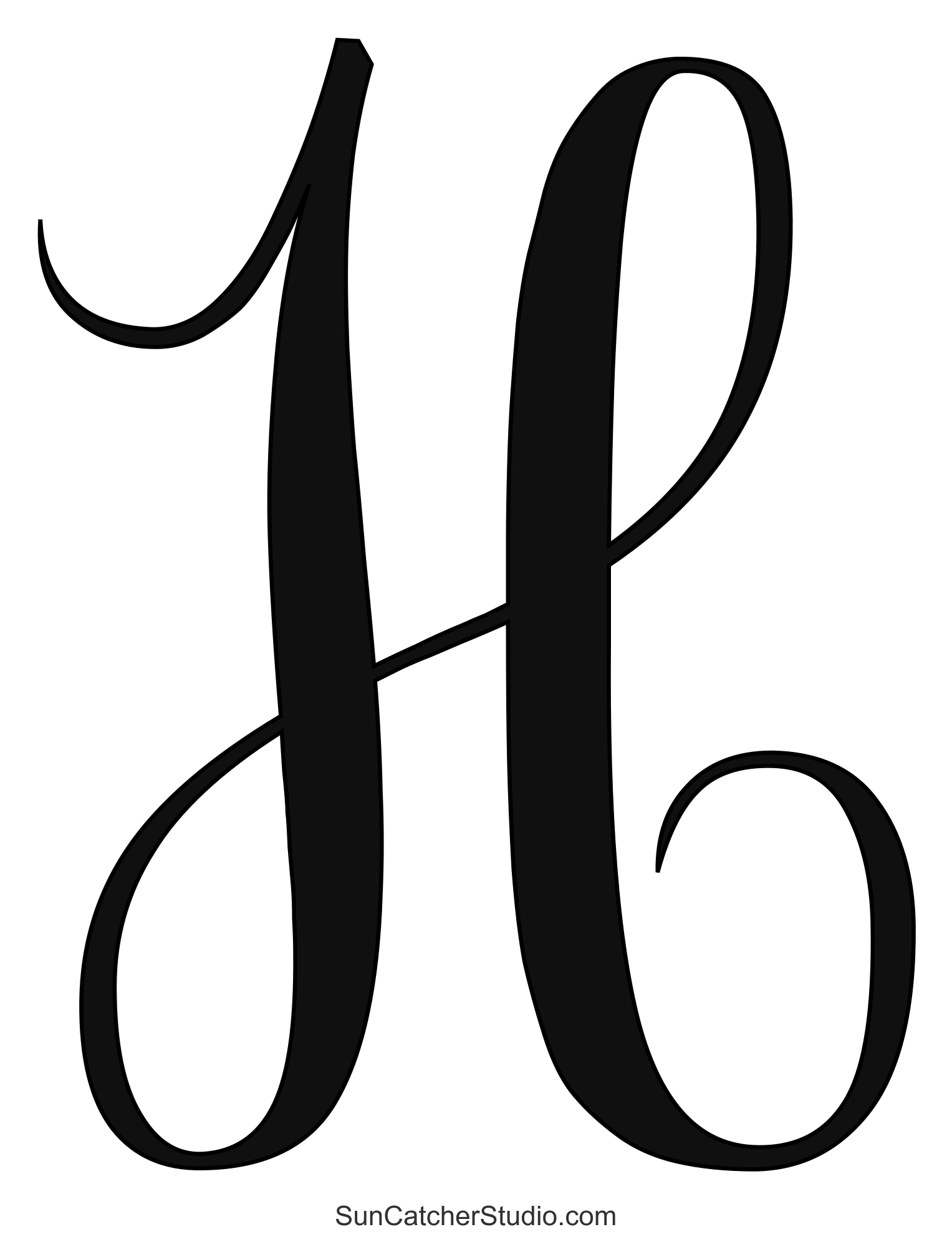 Calligraphy Alphabet Letters Printable Monogram Font Free Printables Monograms Design Tools Patterns DIY Projects
