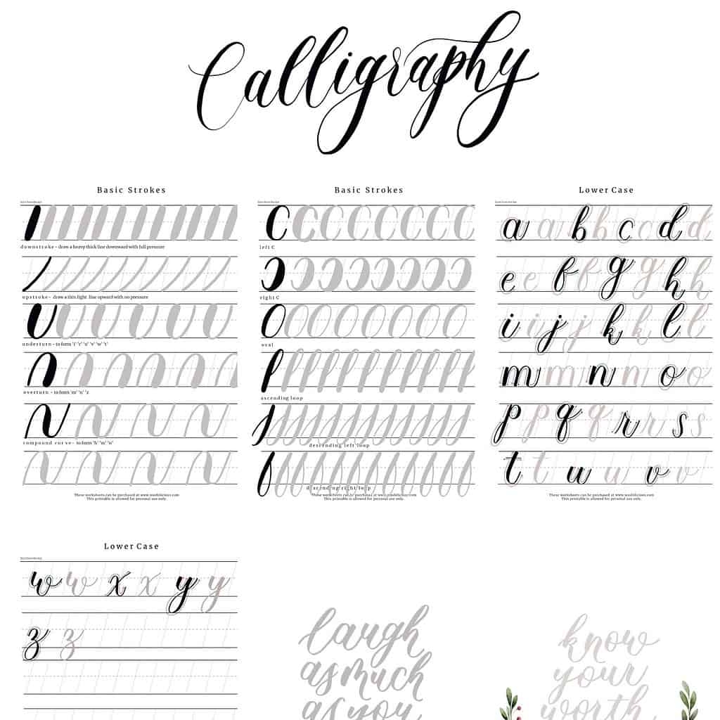 Calligraphy Alphabet Practice Sheets New Arrivals