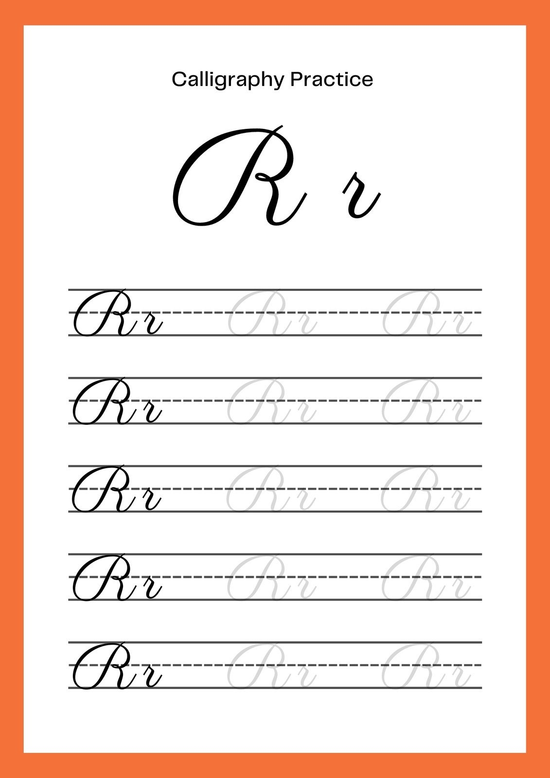 Free Printable Calligraphy Practice Sheets A-Z