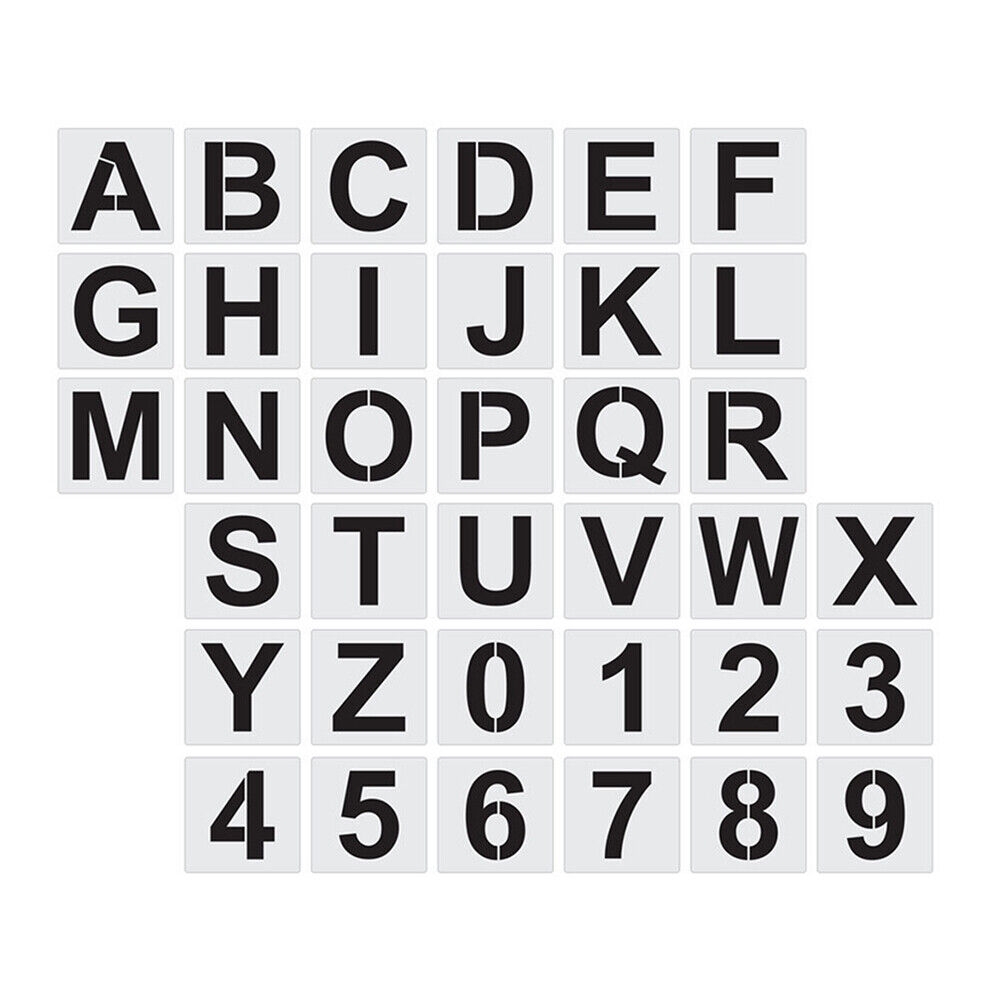 Calligraphy Letter Numbers Template Small Stencil Art Drawing Stencils Font EBay