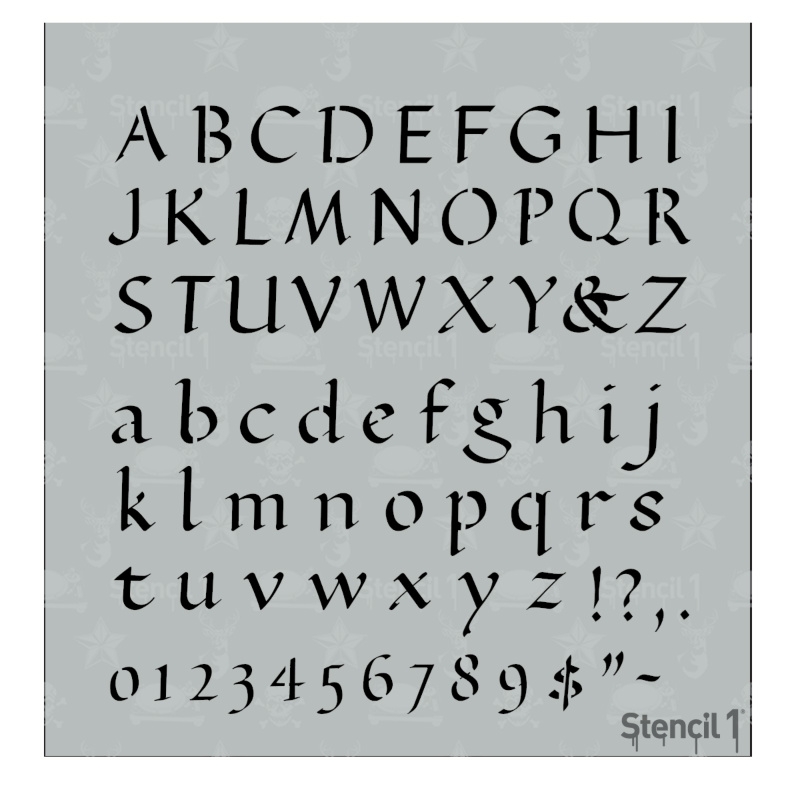 Calligraphy Small Letter Stencil 1 2 Inch Stencil 1