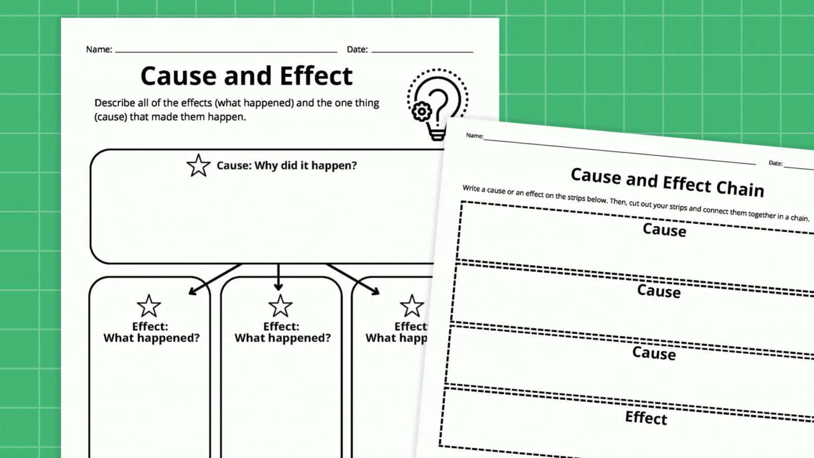 Cause And Effect Graphic Organizer Bundle Free Printables 