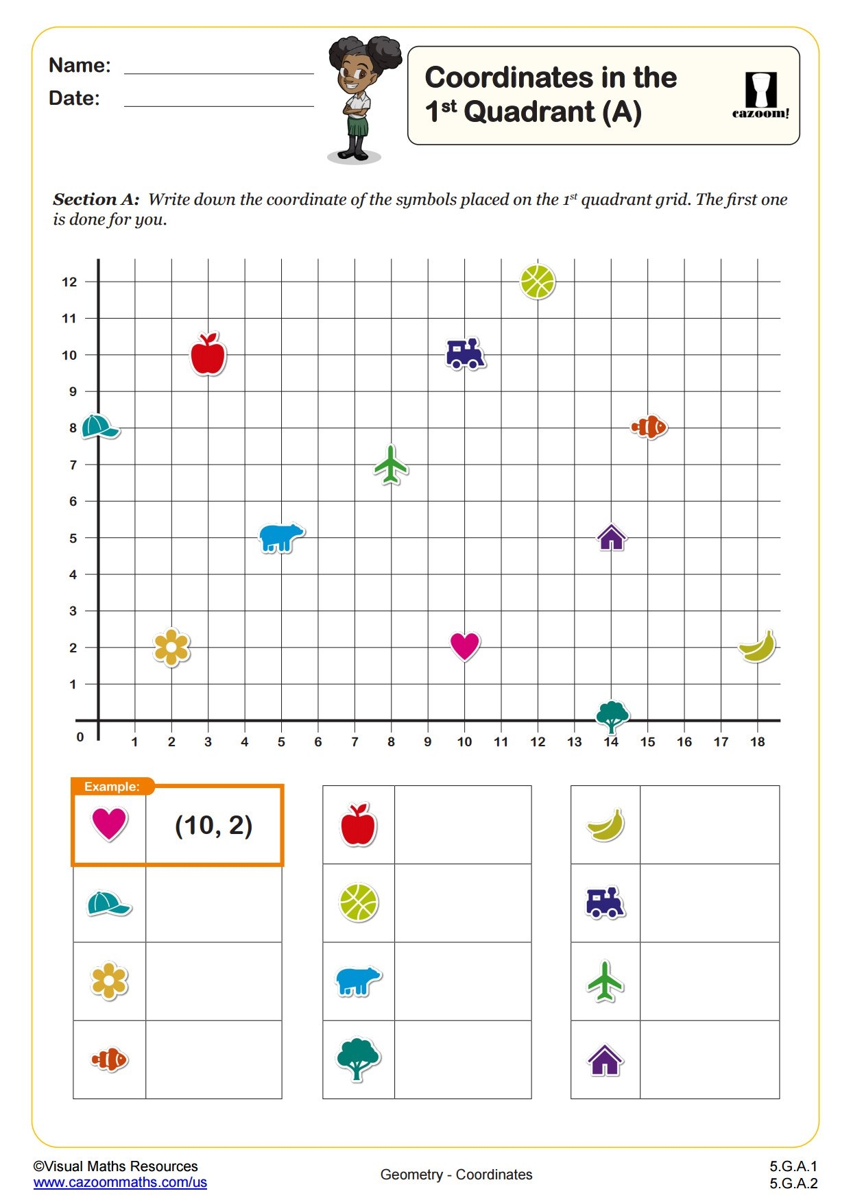 Free Printable Coordinate Graphing Pictures Worksheets Pdf