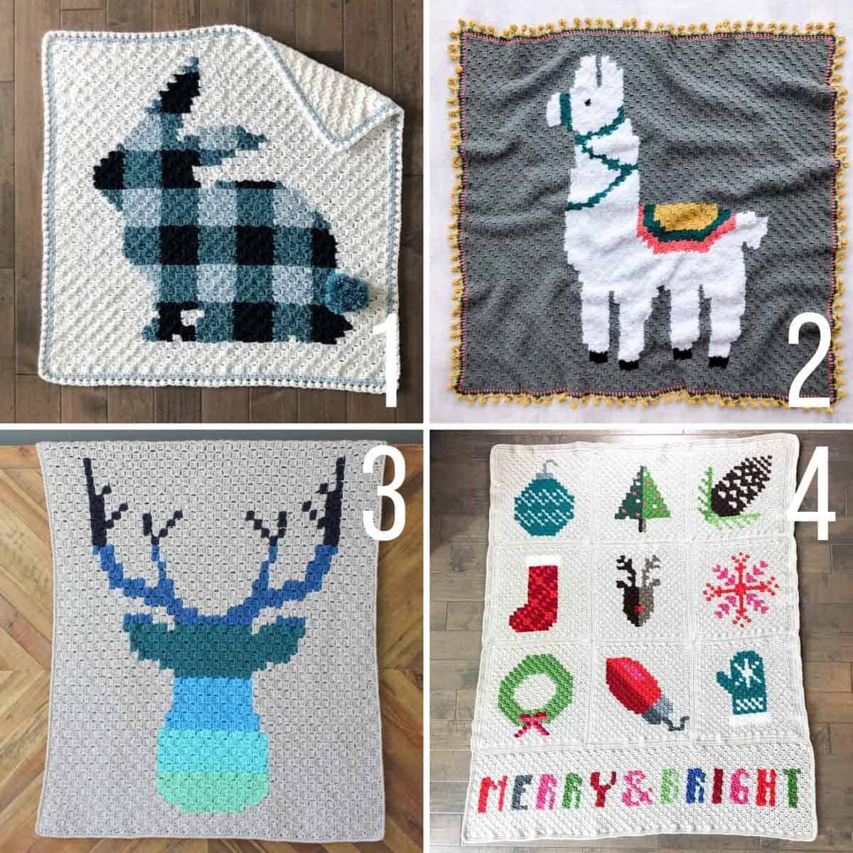 Corner To Corner Crochet Graphgan Modern Rustic Deer Blanket Free 