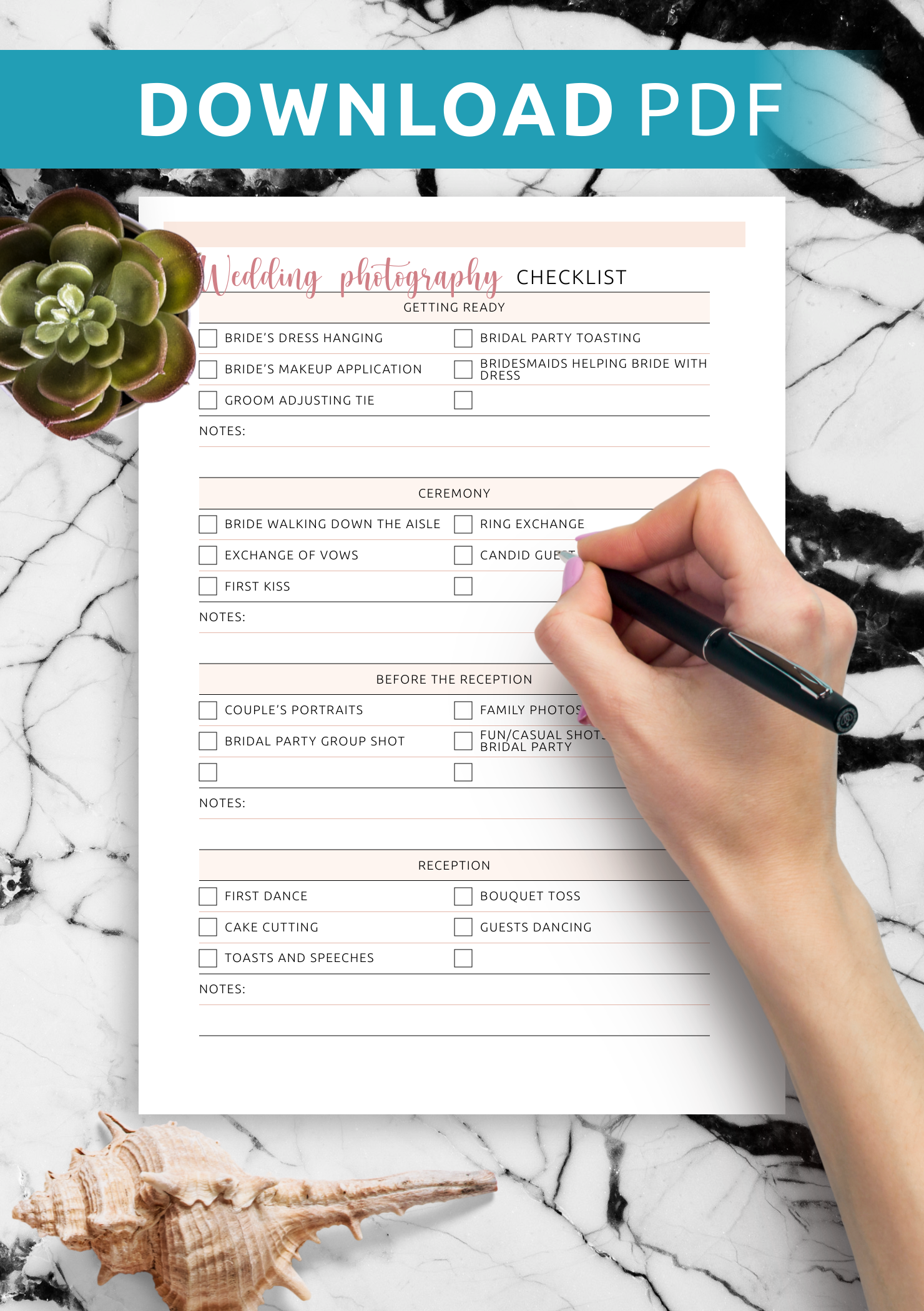 Wedding Photography Checklist Printable