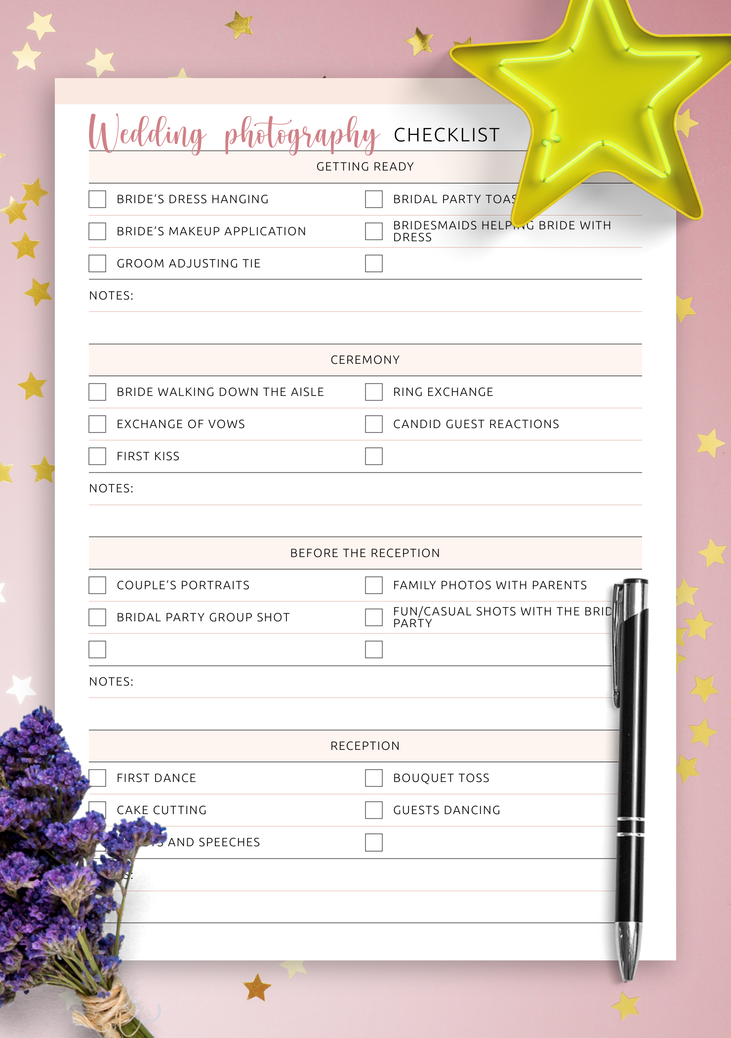 Download Printable Wedding Photography Checklist PDF