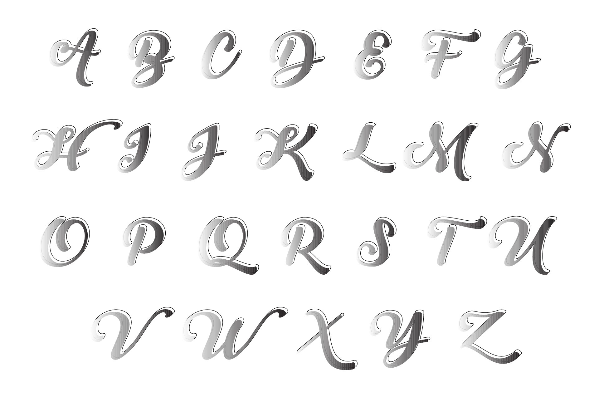 Fancy Calligraphy Alphabet 8 Free PDF Printables Printablee Worksheets Library