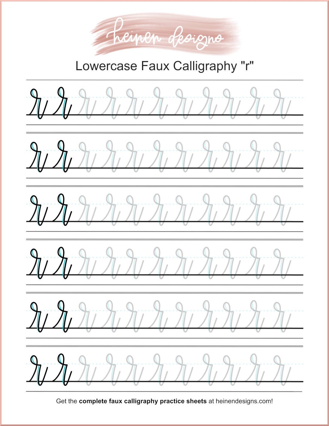 Printable Calligraphy Practice Sheets Pdf Free