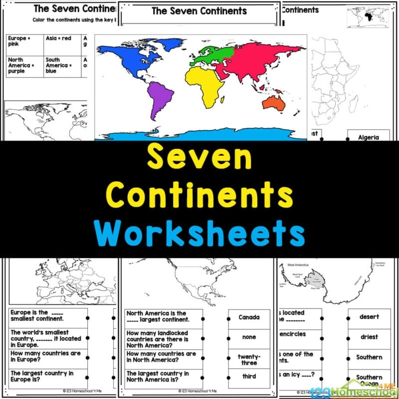  FREE 7 Continents And Oceans Printable Pdf Worksheets Set 2 
