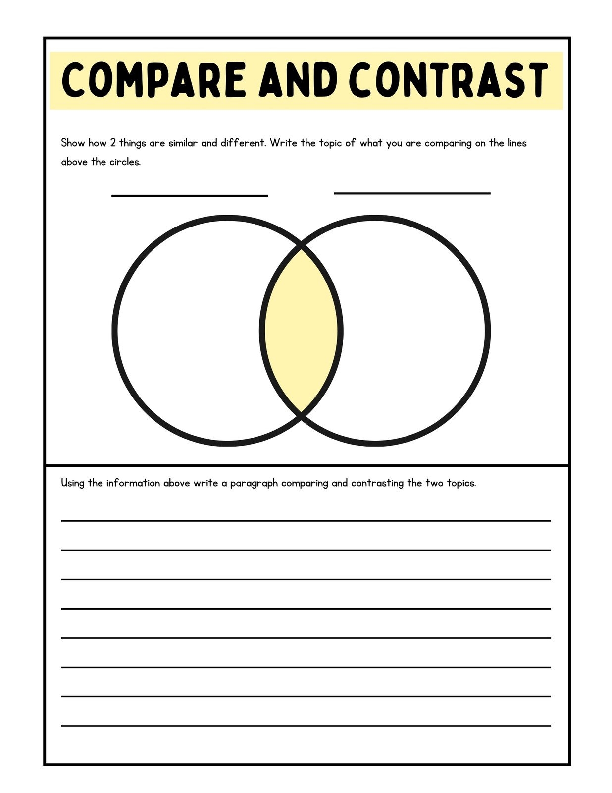 Free And Customizable Compare And Contrast Templates Canva