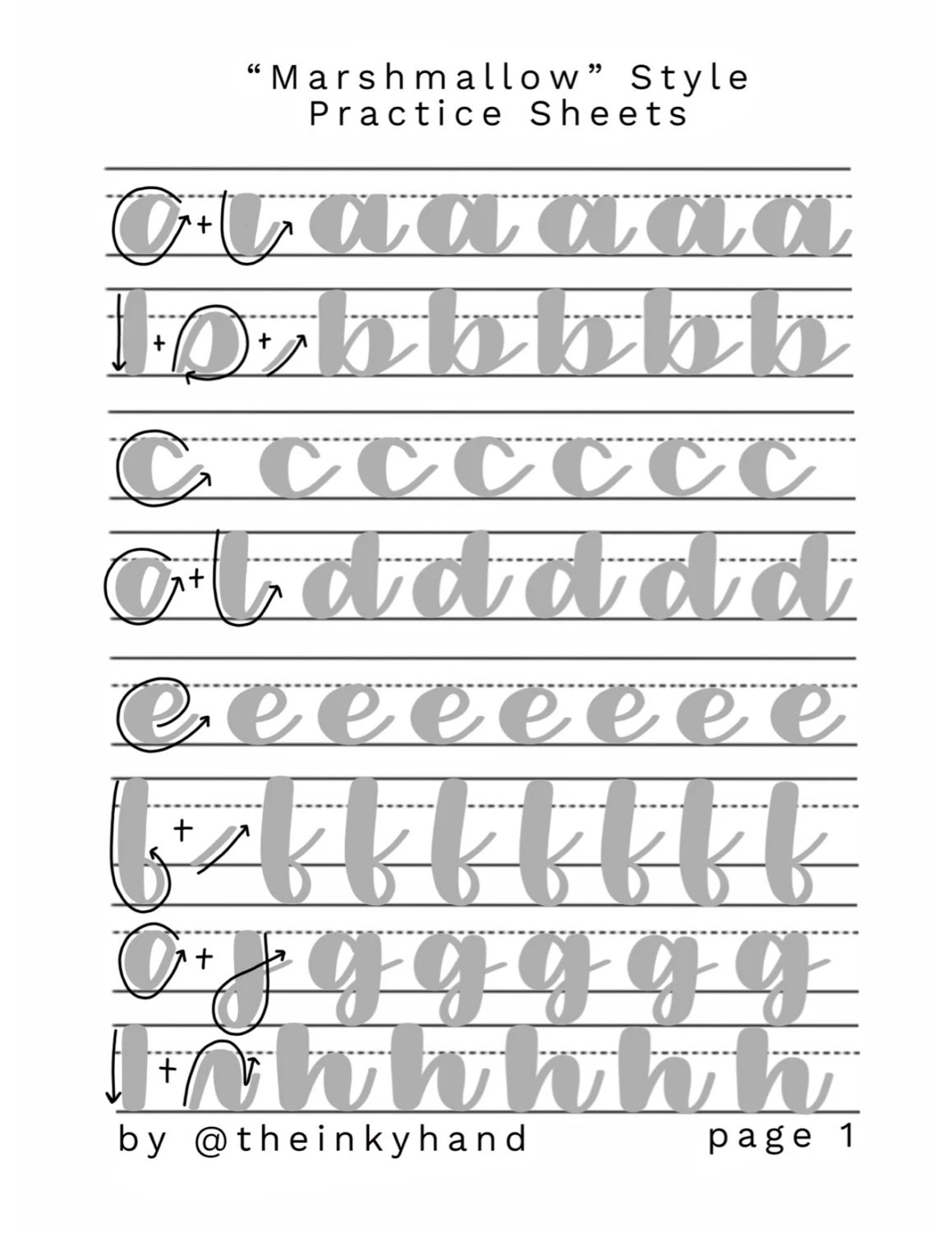 Free Beginner Calligraphy Practice Sheets PDFs Freebie Finding Mom Worksheets Library