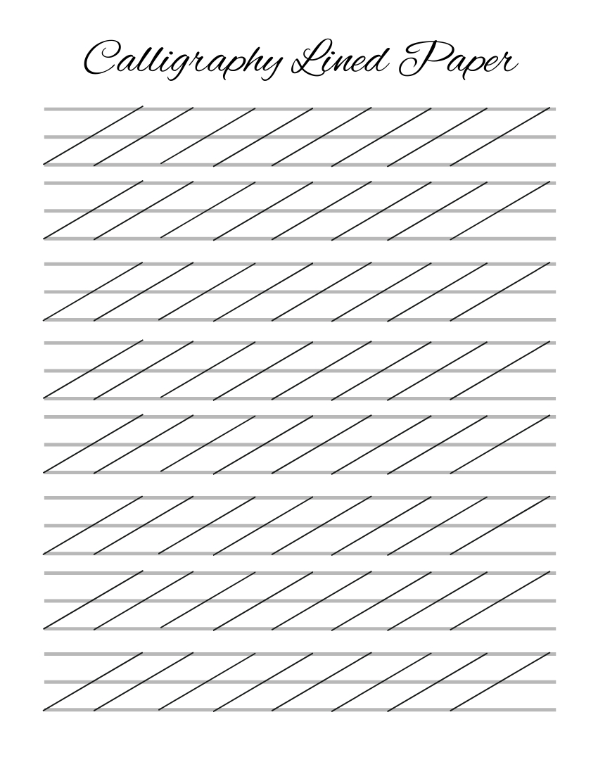 Free Calligraphy Lined Paper Template To Edit Online