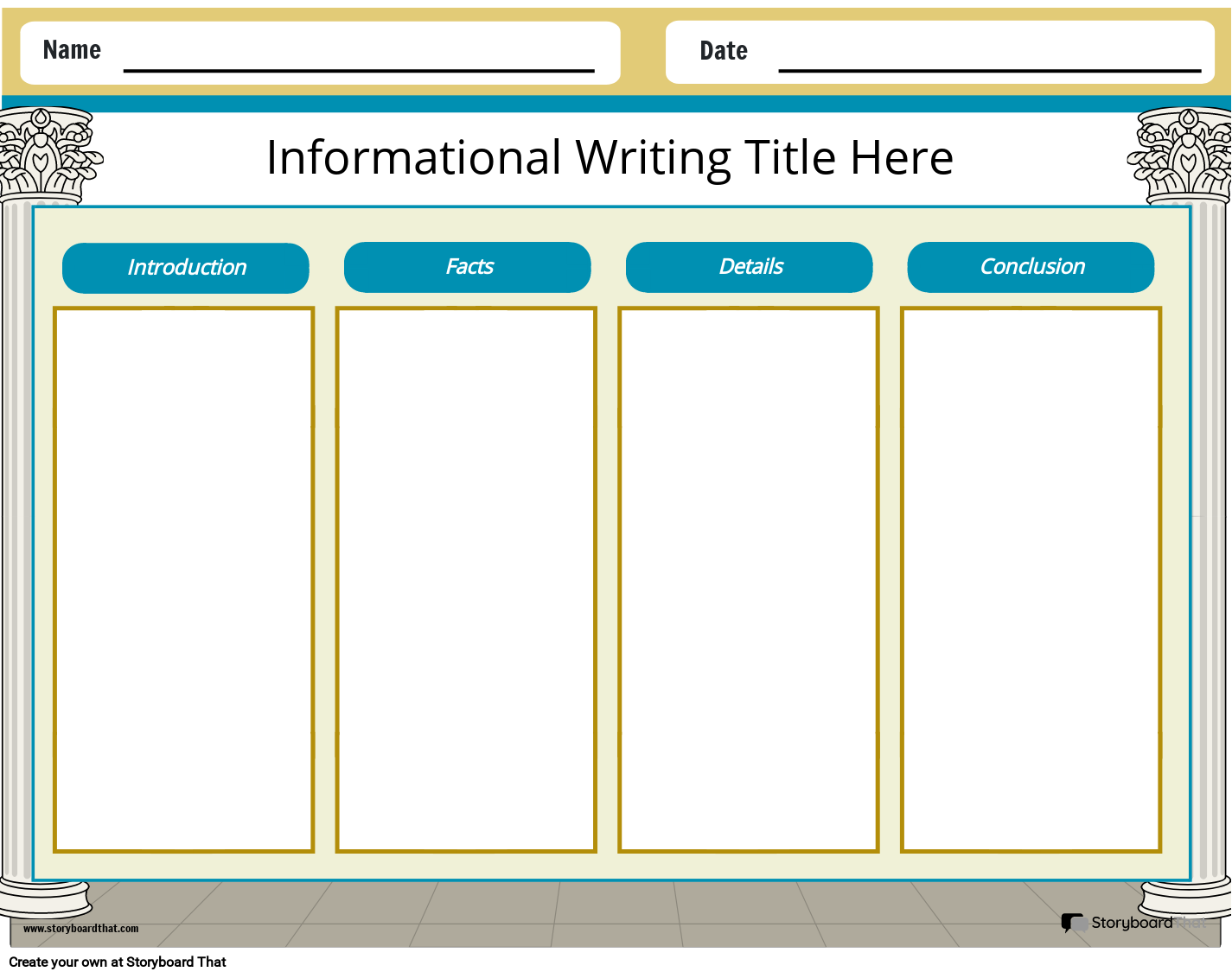 Free Printable Informational Writing Graphic Organizer