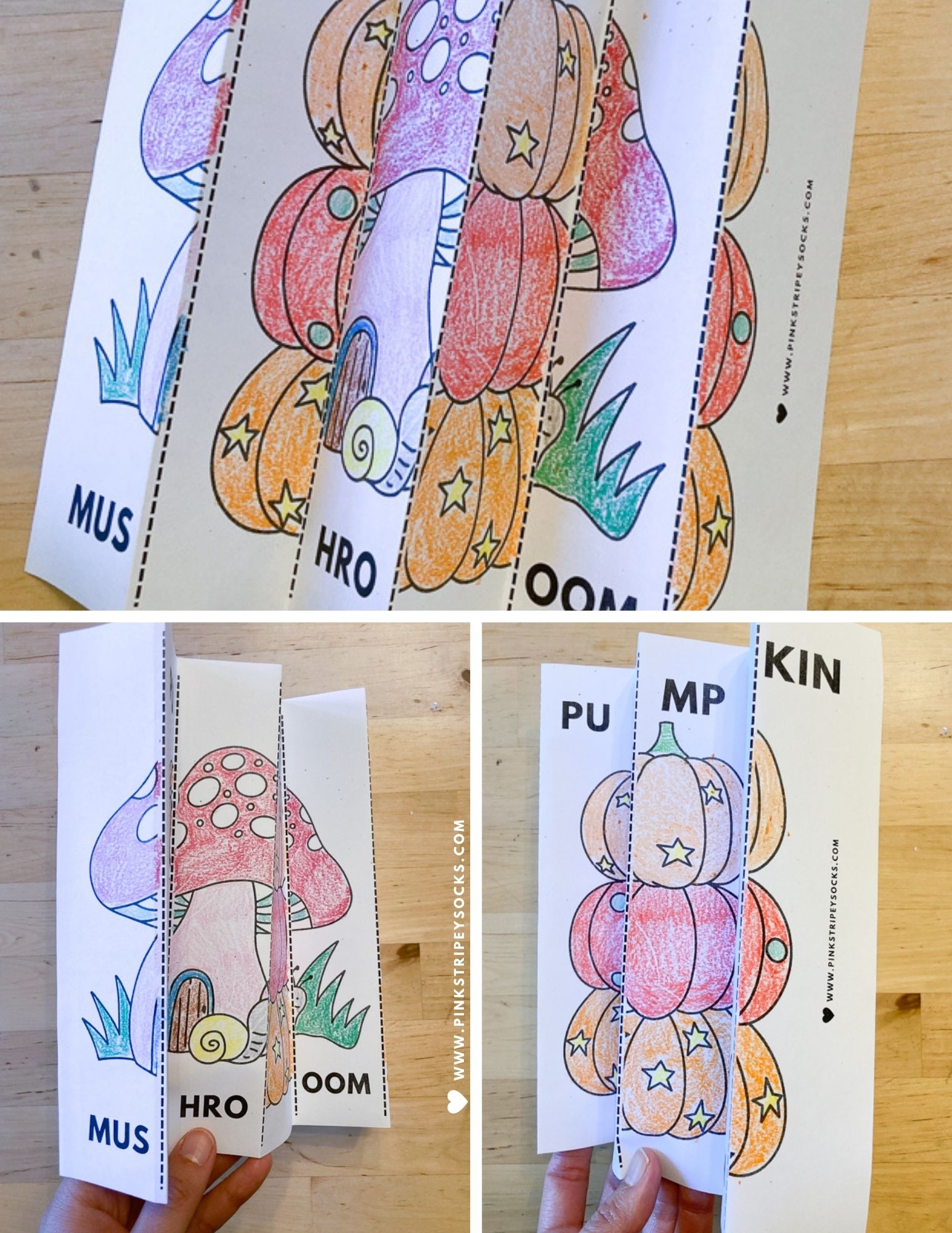 Free Printable Fall Agamographs Pink Stripey Socks