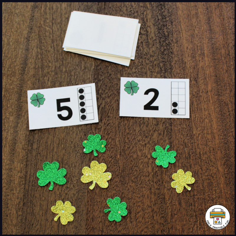 Free St Patrick s Day Counting CArds Pre K Printable Fun
