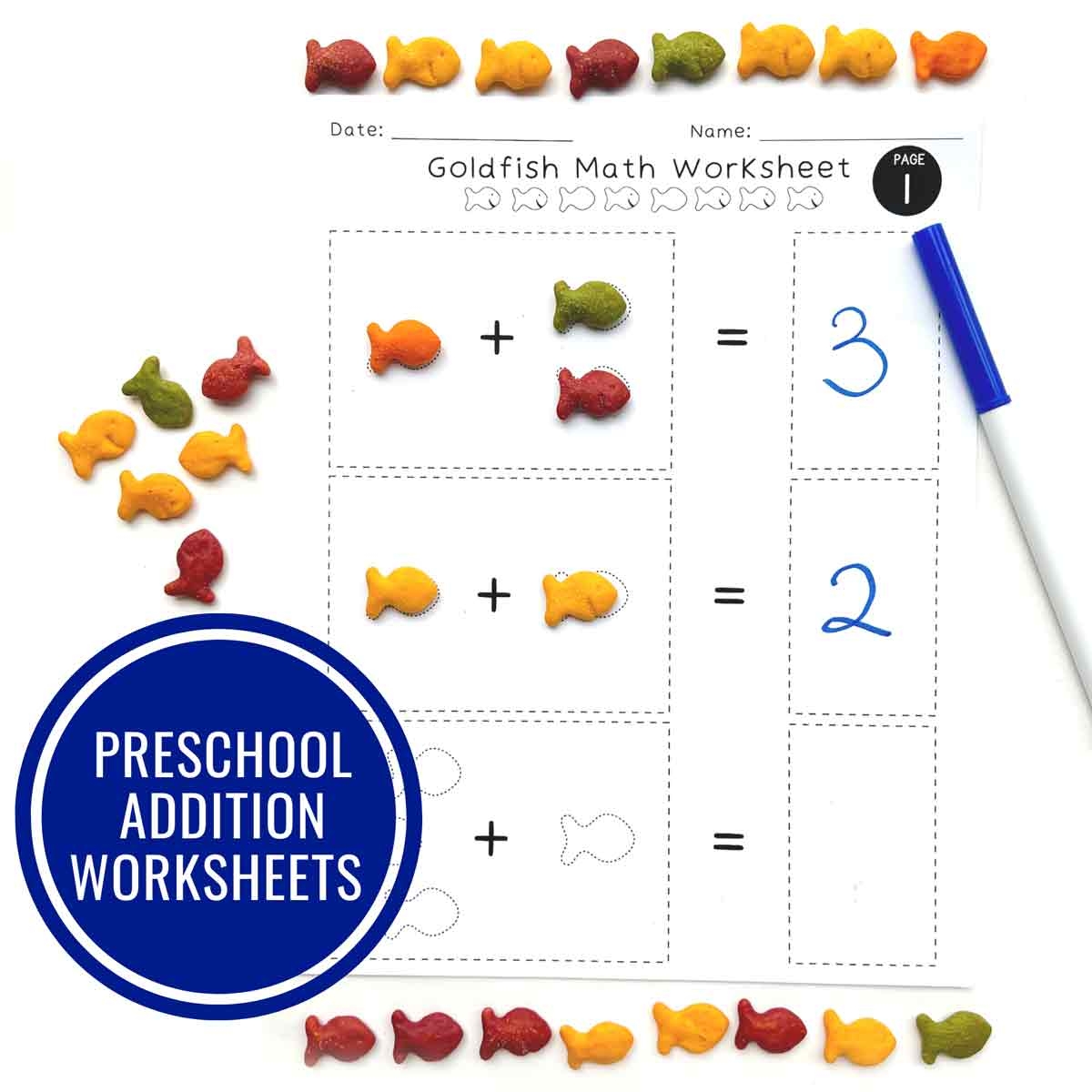 Goldfish Addition Worksheets For Preschool Free PDF MindyMakes