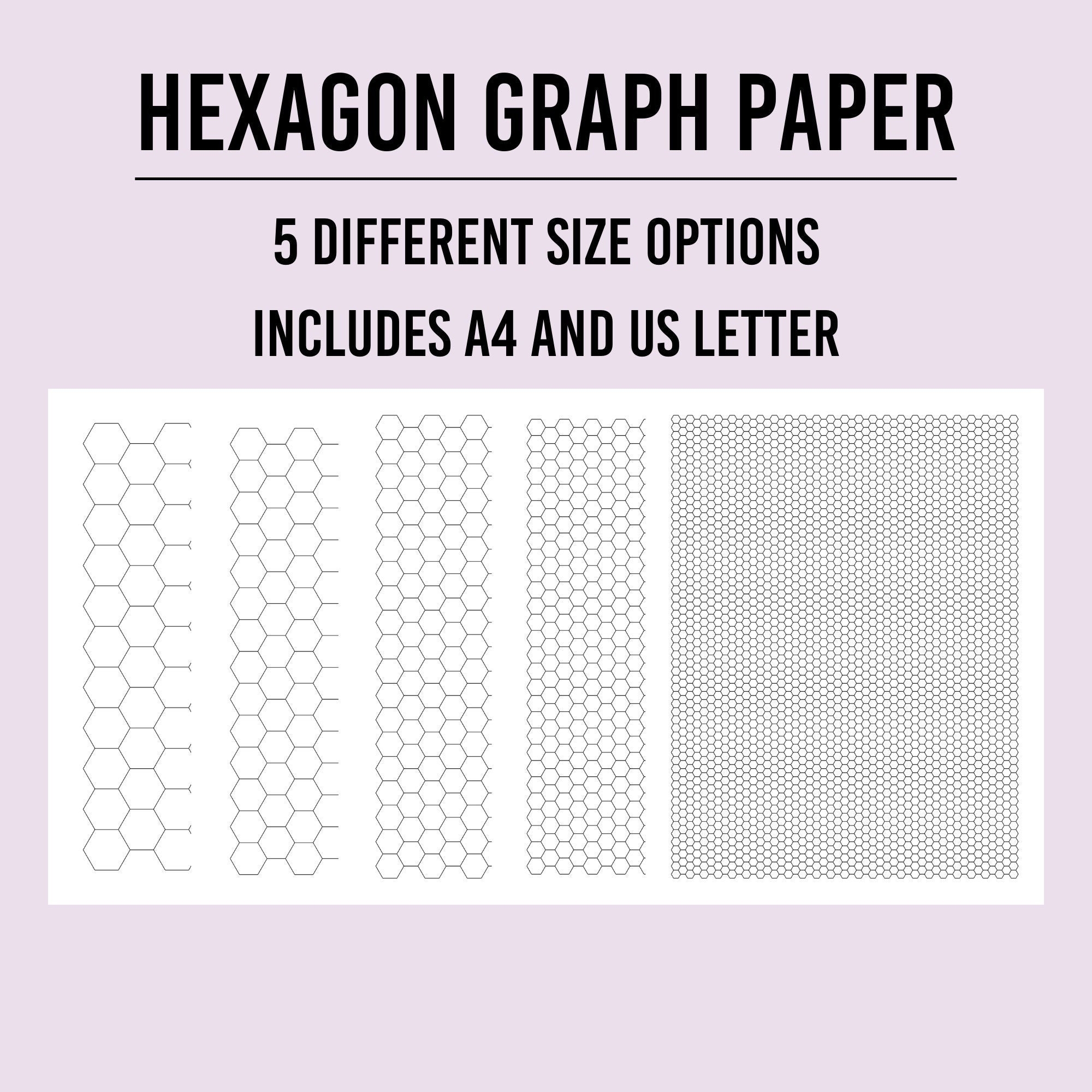 Hexagon Graph Paper Etsy New Zealand