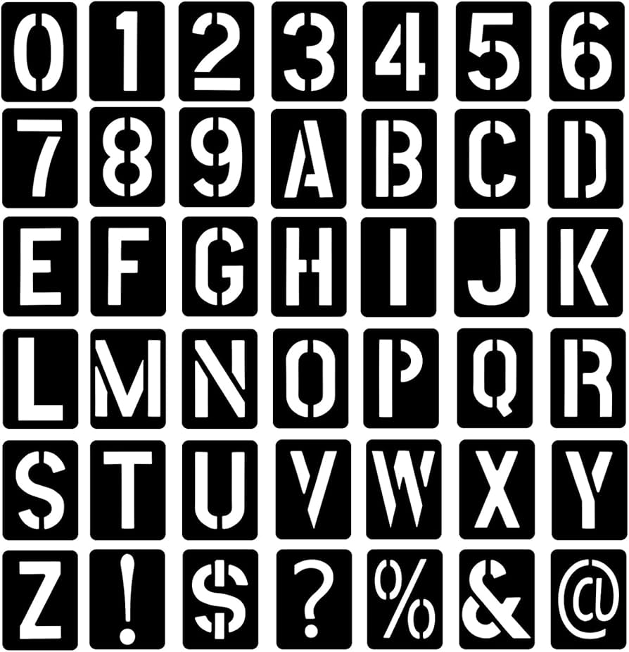 Letter Stencils Reusable Alphabet Templates Large Plastic Symbol Numbers Calligraphy Template Printable Stencil For Crafts Painting DIY Art On Wall Wooden Stones Amazon de Home Kitchen