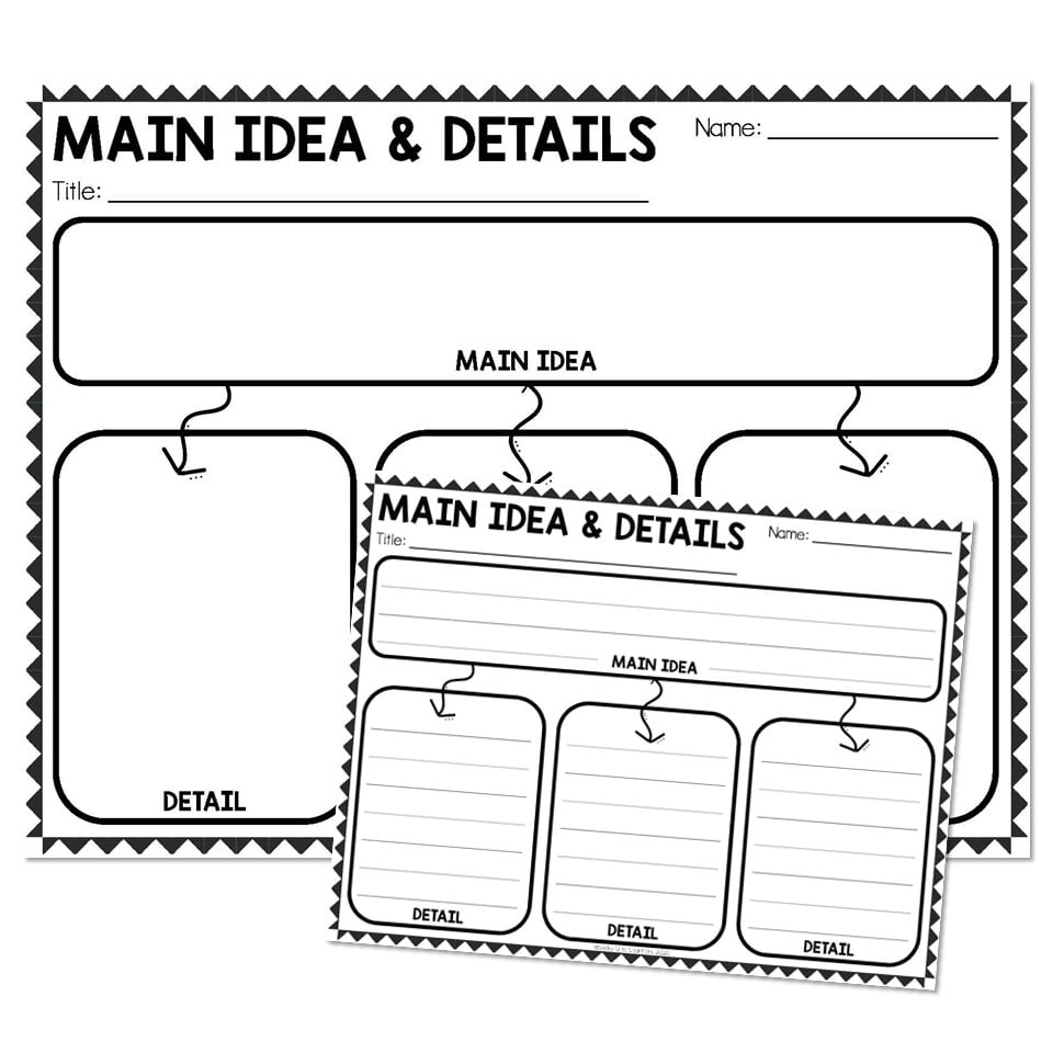 Lucky Little Toolkit Literacy Reading Graphic Organizers Main Idea And Details Lucky Little Learners