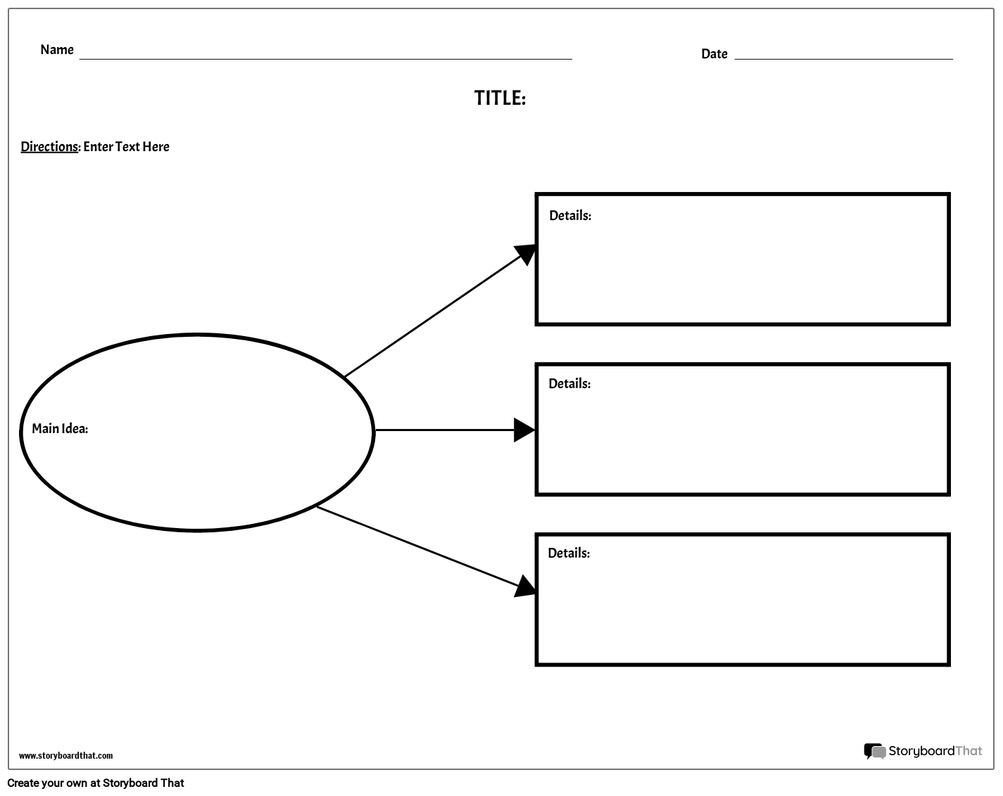 Main Idea Graphic Organizer Printable