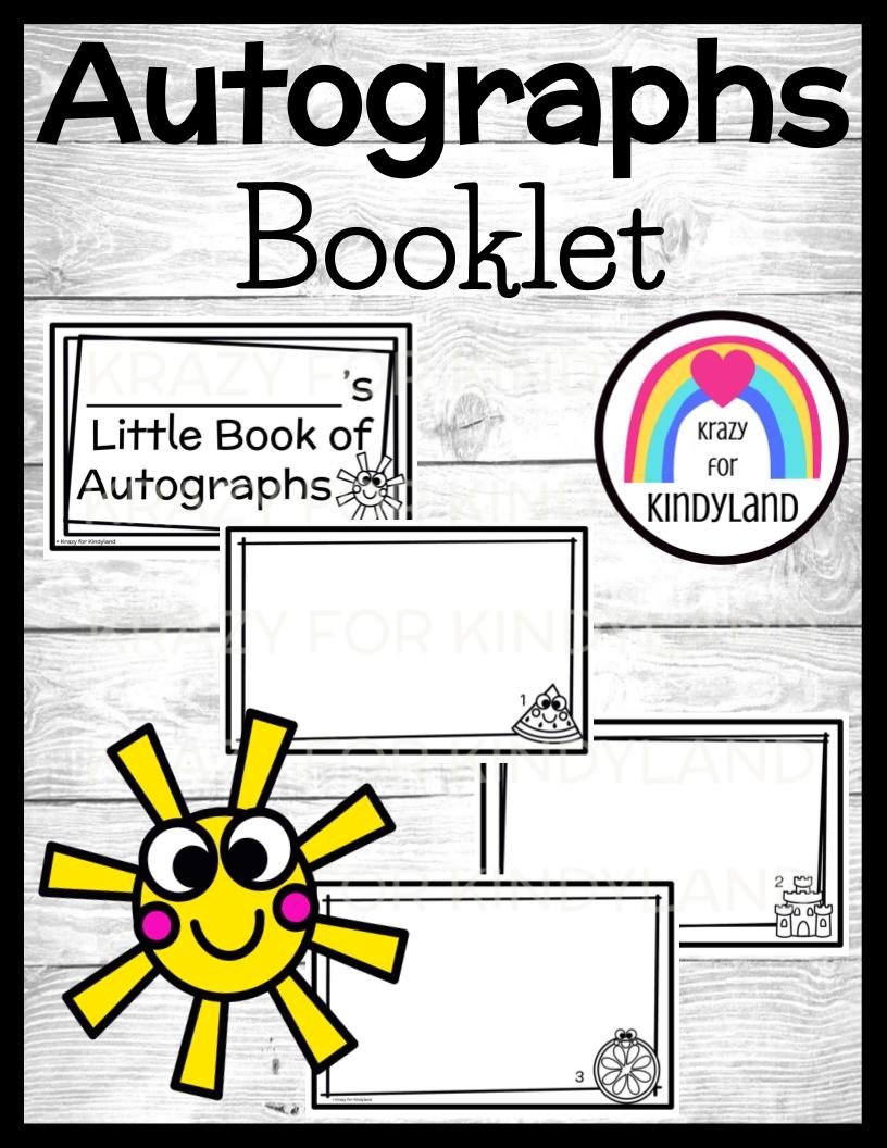 Memory Book Writing Samples Handprints Homework Favorites End Of Year Autographs