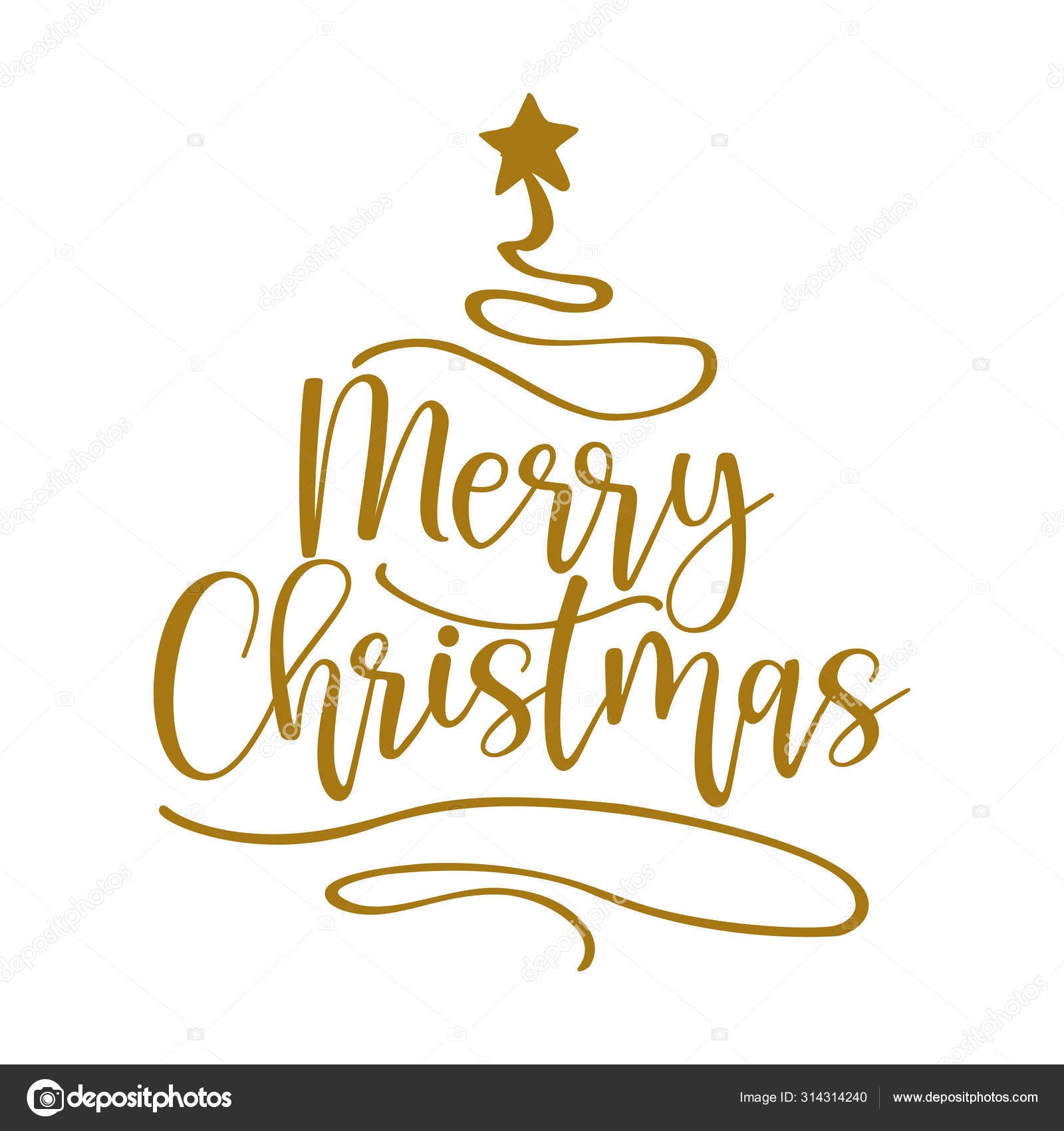 Merry Christmas Calligraphy Phrase Christmas Hand Drawn Lettering Xmas Greetings Stock Vector By Azindianlany 314314240