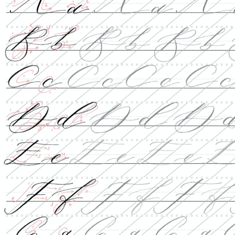 Modern Calligraphy Alphabet A4 Printable Worksheet Etsy UK