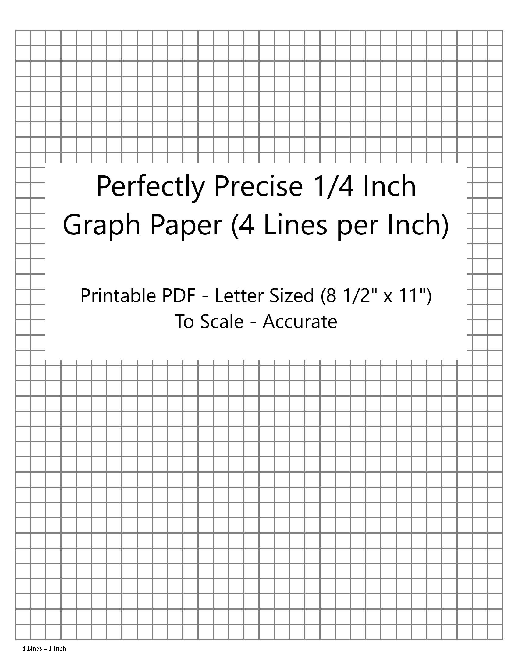 Perfectly Scaled And Precise Printable Graph Paper 4 4 1 4 Inch 4 Lines Per Inch Etsy UK