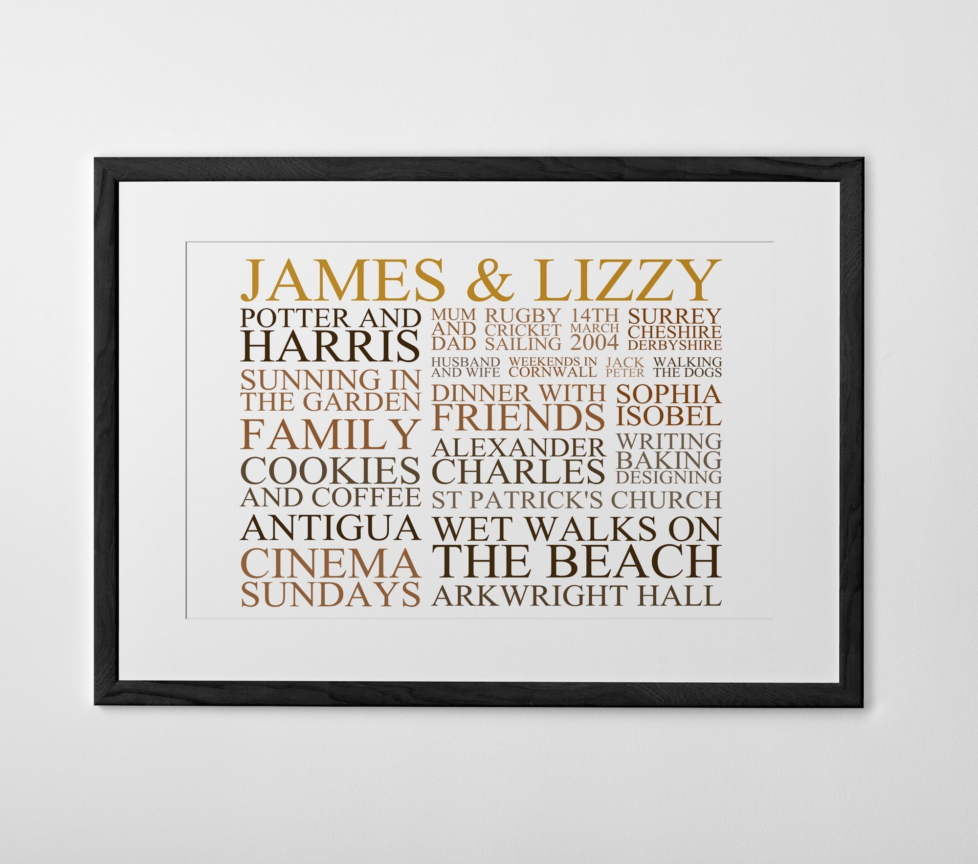 Personalised Typography Print Poster Or Canvas Posterhaste