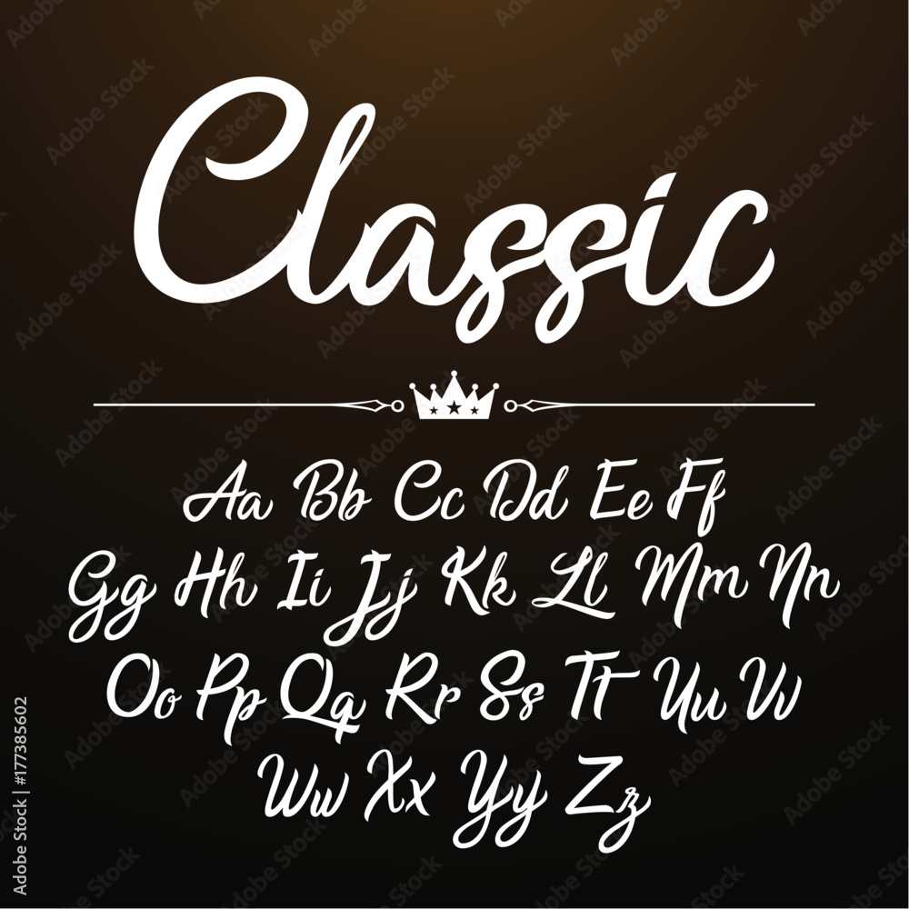 Photo Art Print Alphabet Brushpen Font Handwritten Lettering Calligraphy Geengraphy