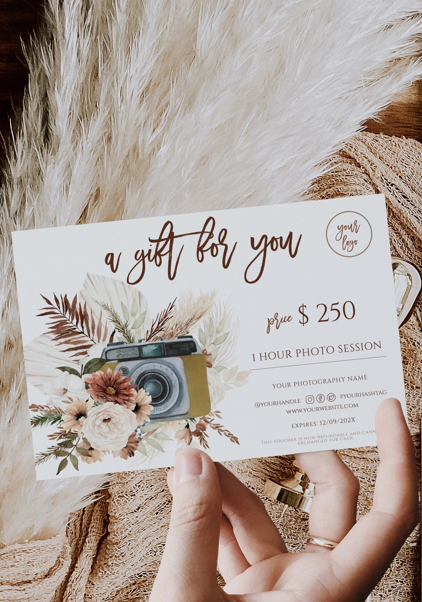 Photography Gift Certificate Template Modern Gift Certificate Photography Gift Voucher Photo Session Voucher Card Gift Card For Customer Etsy de