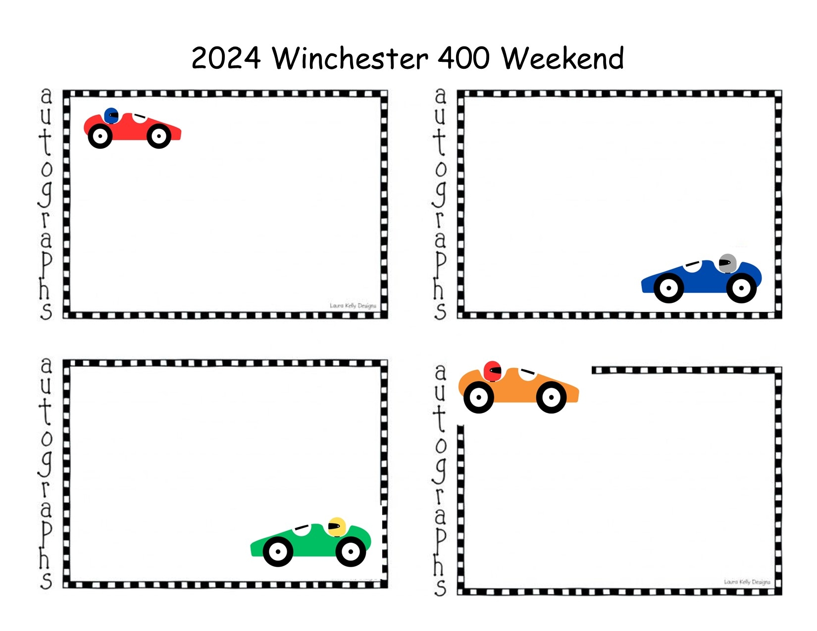 Printable Pages For DIY Autograph Book For Winchester 400 Weekend City Of Winchester Indiana