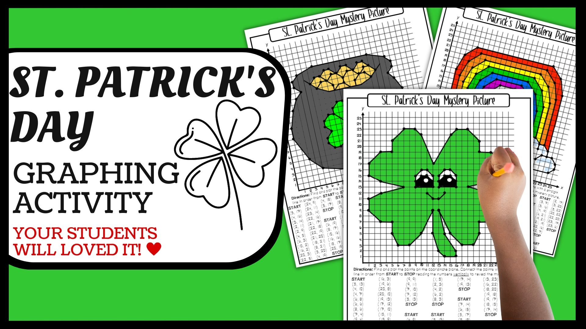 St Patrick s Day Coordinate Plane Activity First Four Quadrants