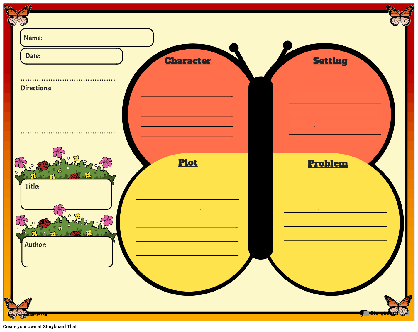 Story Elements Graphic Organizer Free Printable