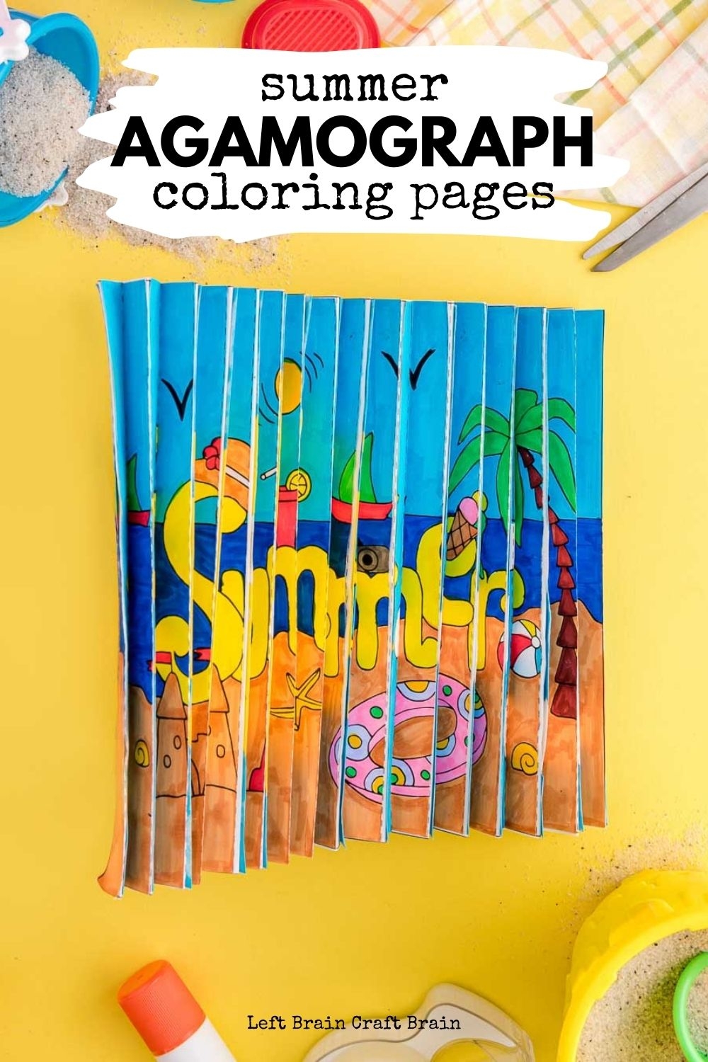 Summer Agamograph Coloring With Template Left Brain Craft Brain