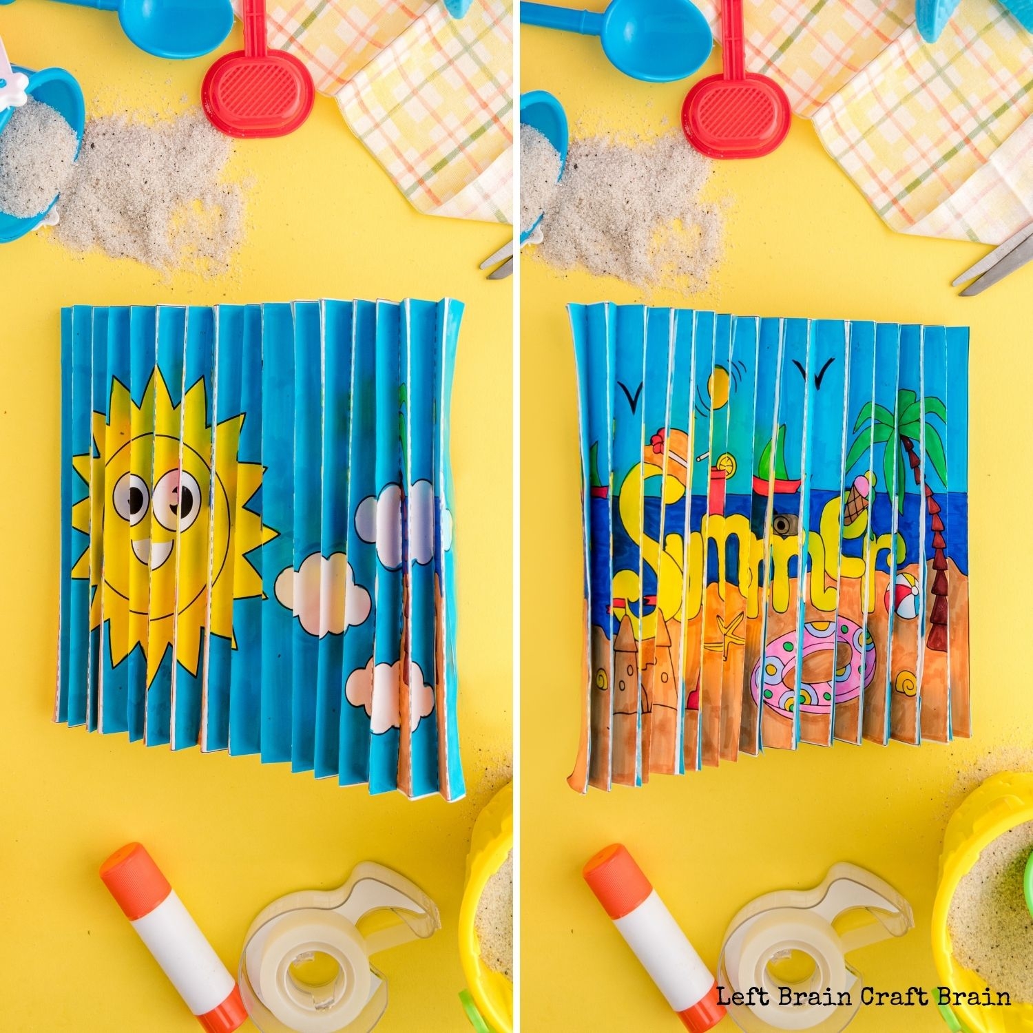 Summer Agamograph Coloring With Template Left Brain Craft Brain