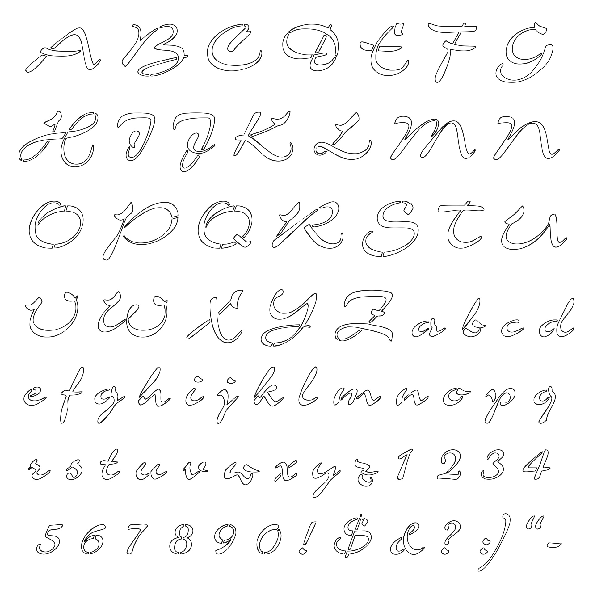 Vintage Calligraphy Made To Order Stencils Stencil Letters Org Worksheets Library