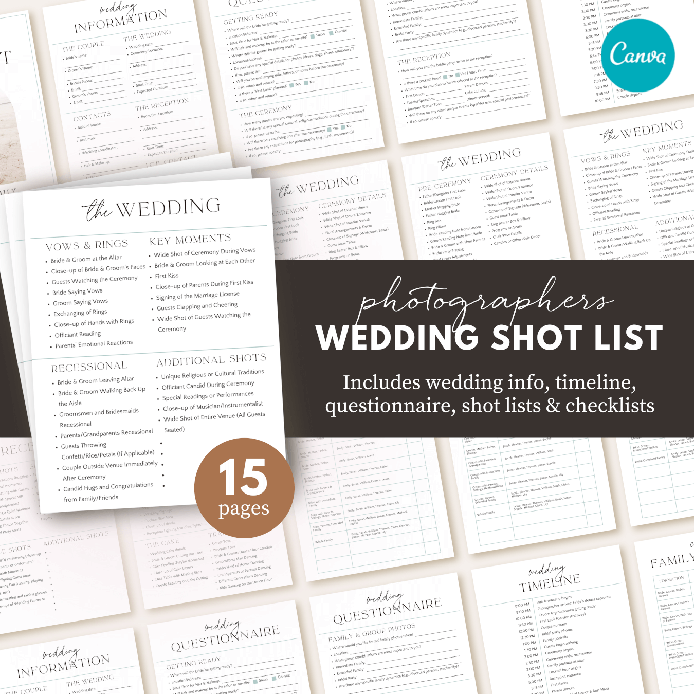 Wedding Photography Shot List Template Strawberry Kit