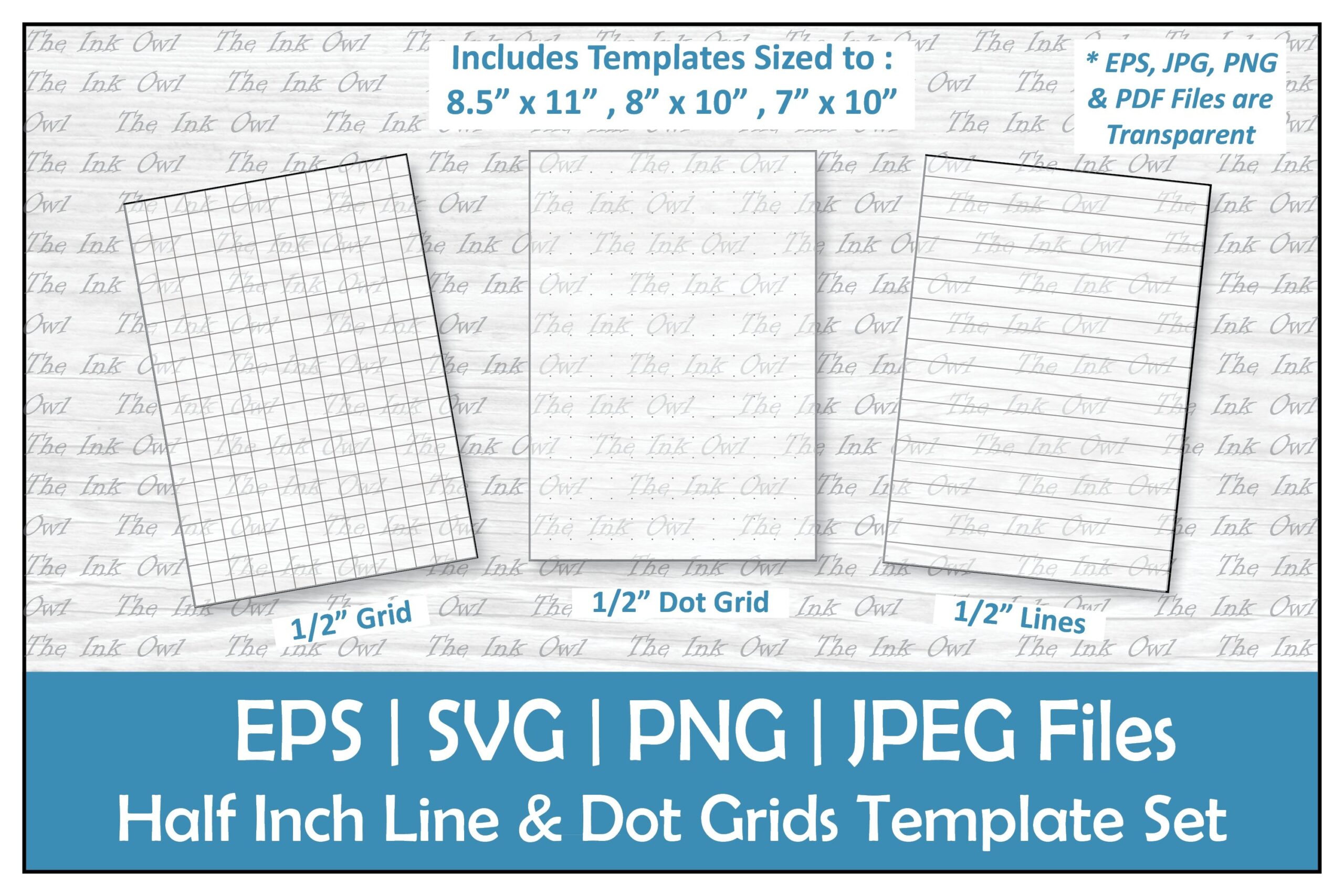 1 2 Half Inch Paper Grid Template With Lines Dots