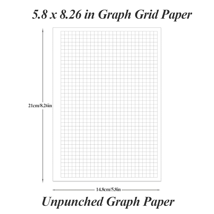 1 2 Inch Graph Paper 100 Sheet Half Letter Graph Paper Refill 3 Hole Punch Big Graph Paper