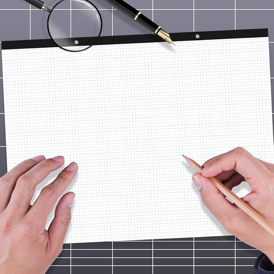 1 2 Inch Graph Paper 50 Sheet Large 24 X 36 Graph Paper Desk Pad With 1 And 1 4 Grid For Graph Paper Pad