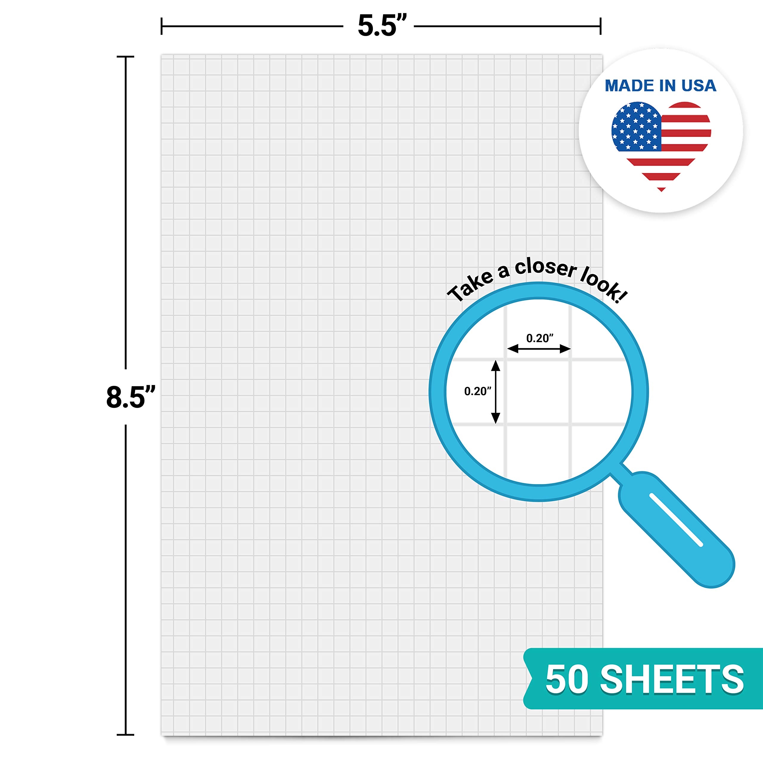 1 2 Inch Graph Paper 70 Sheets Graph Paper Pad 10 28 X 6 89 Grid Paper Large Graph Paper Pack Of Graph Paper