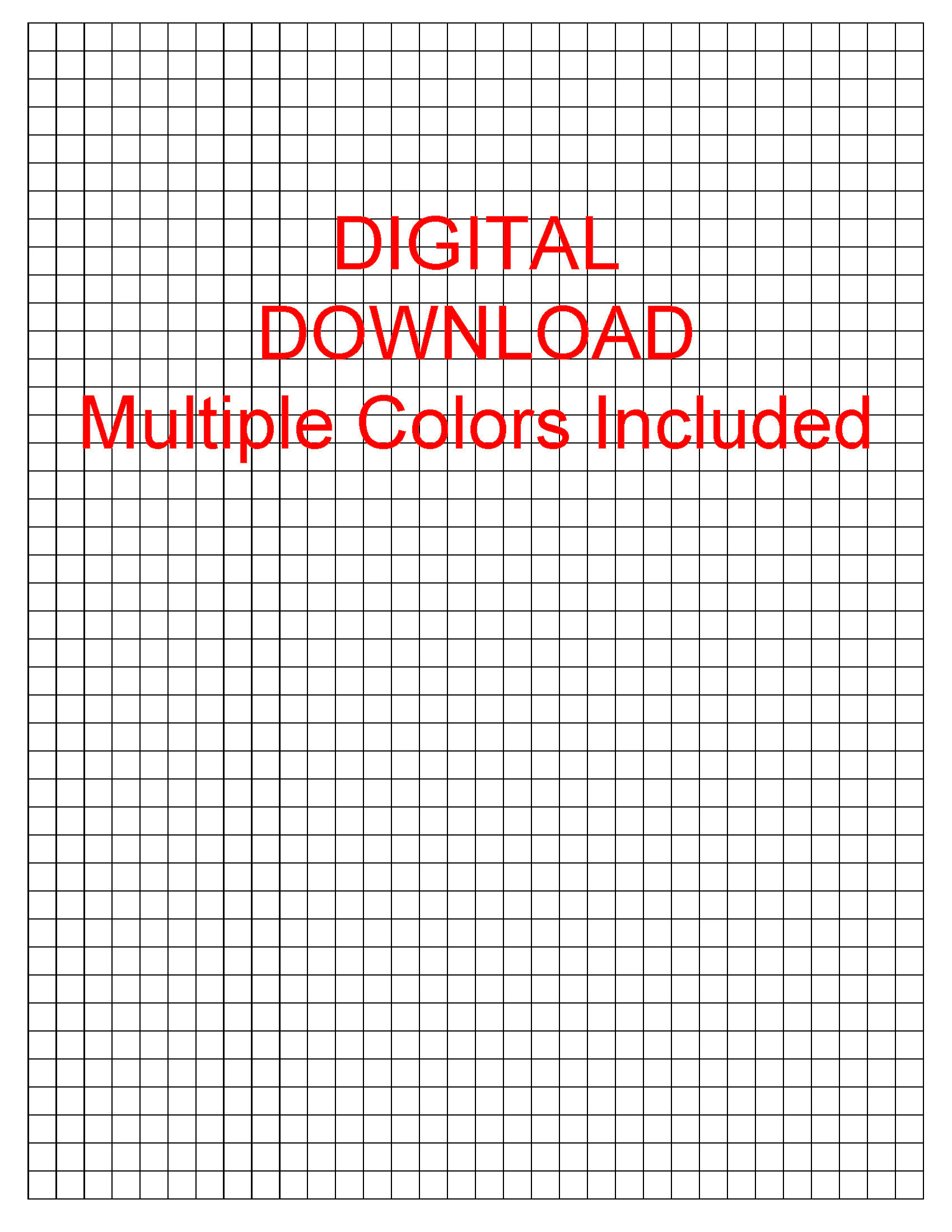 1 4 0 25 Inch Printable Graph Paper Includes Multiple Grid Color Options Etsy UK